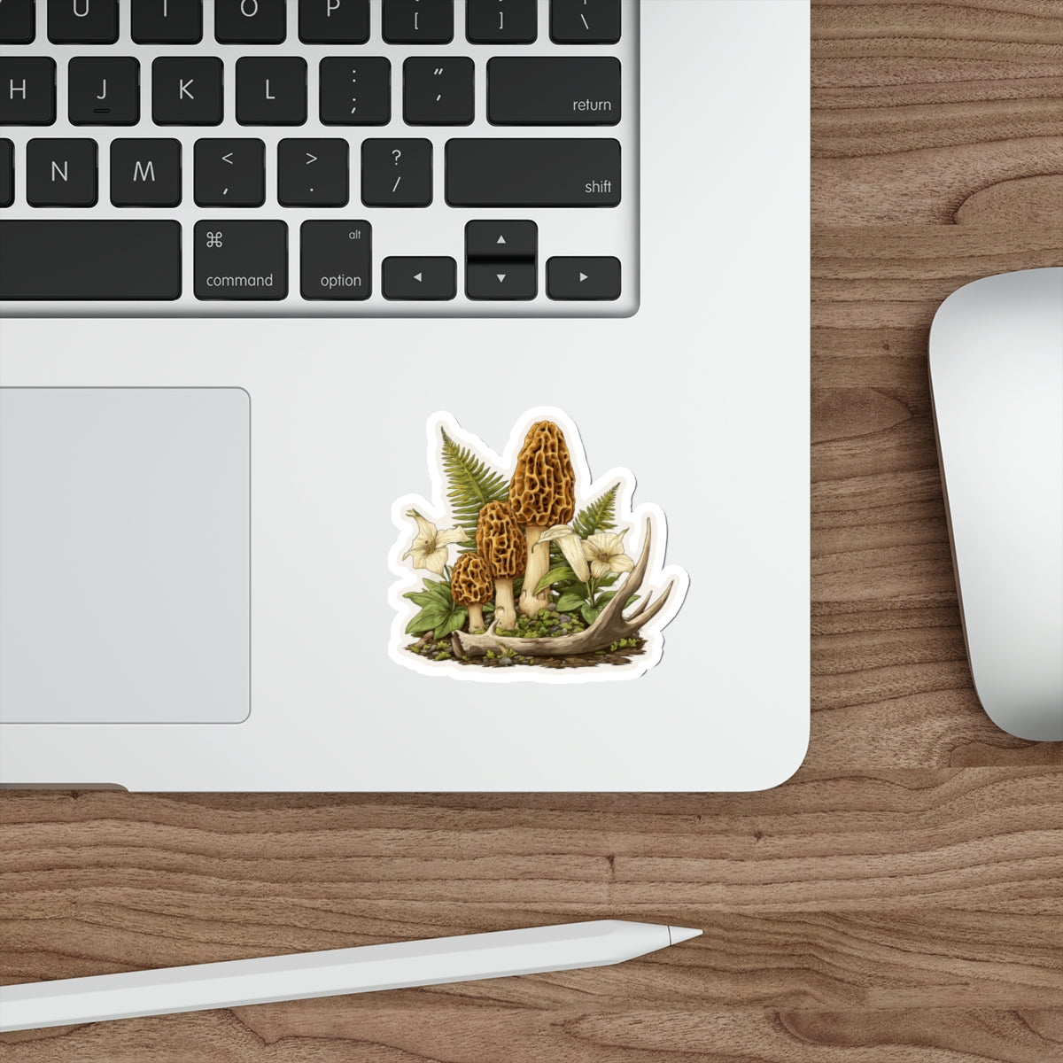 Morel & Antler Cluster Botanical Die-Cut Sticker