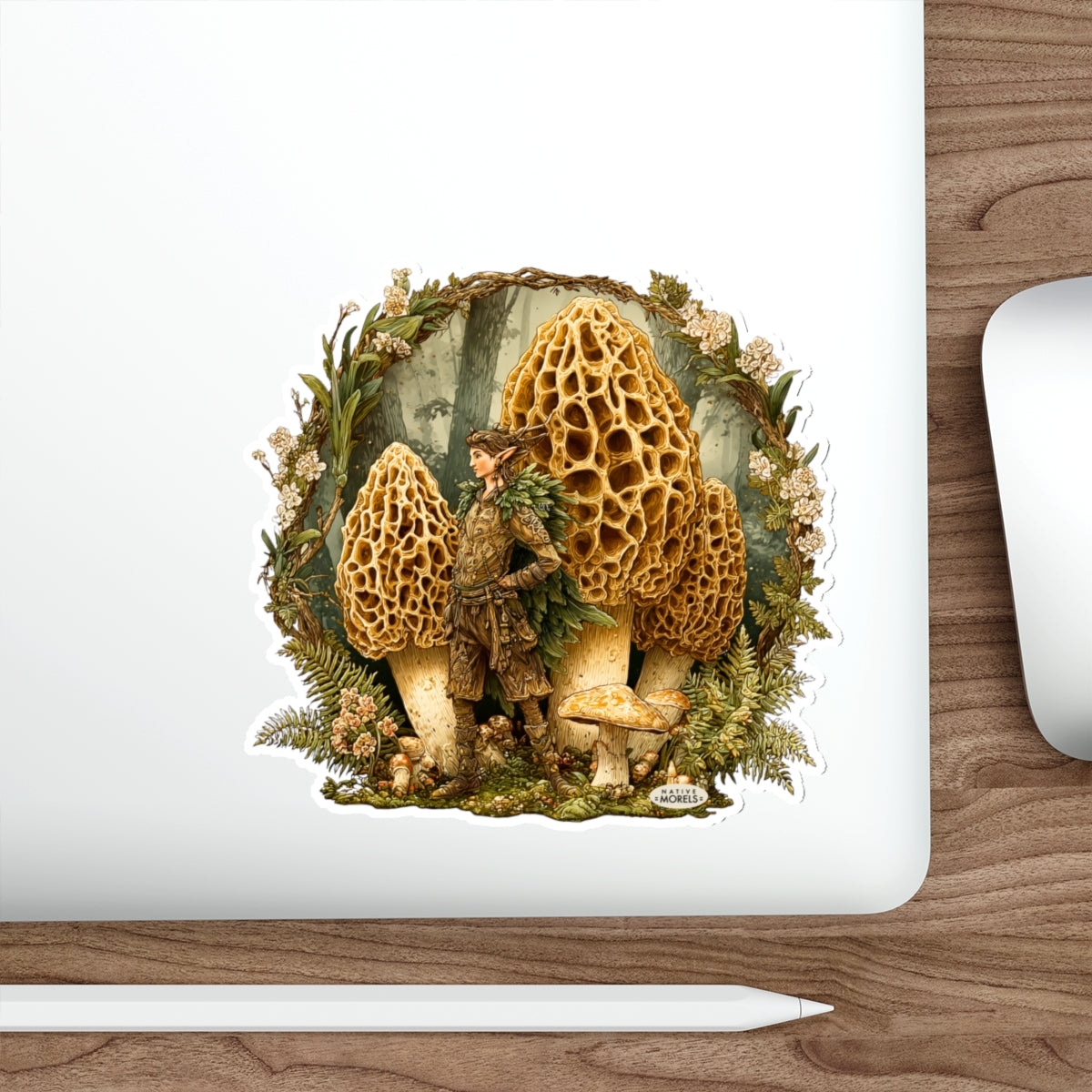 Ranger Elf & Morels Mystical Forest Die-Cut Decal