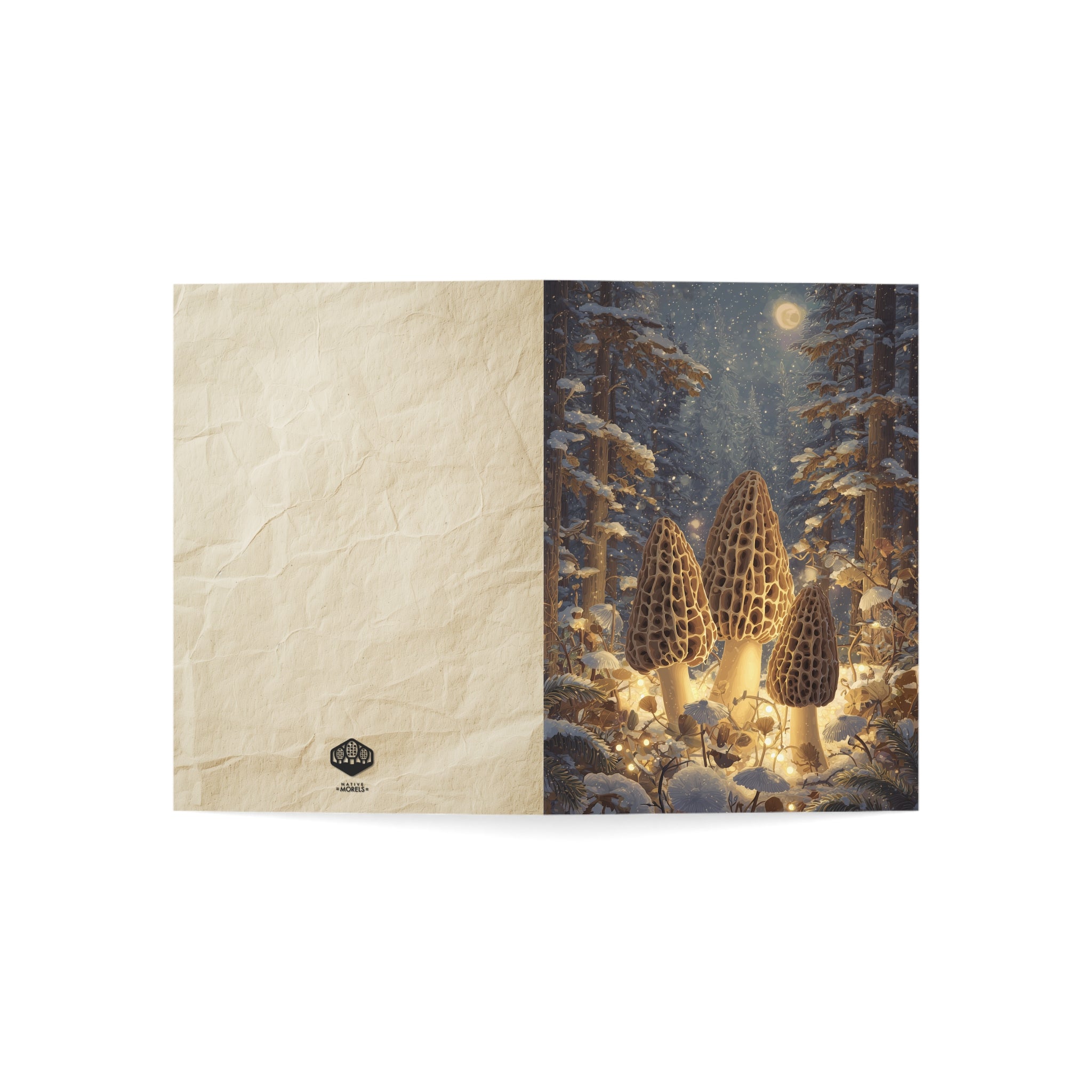 Mystical Morel Christmas Greeting Card | Native Morels™