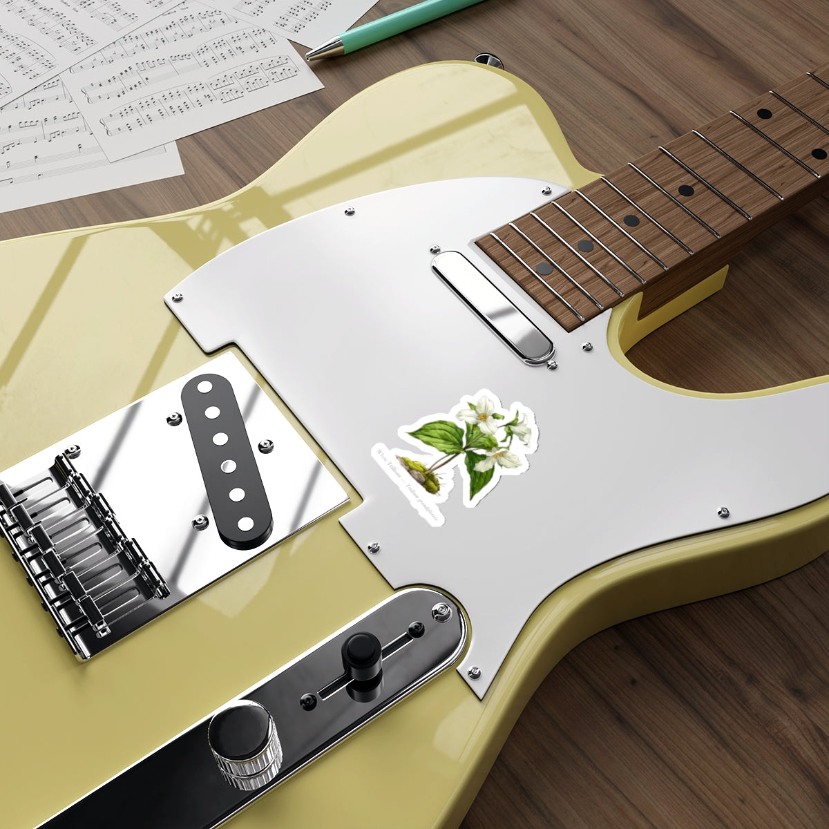 White Trillium Wildflower Decal