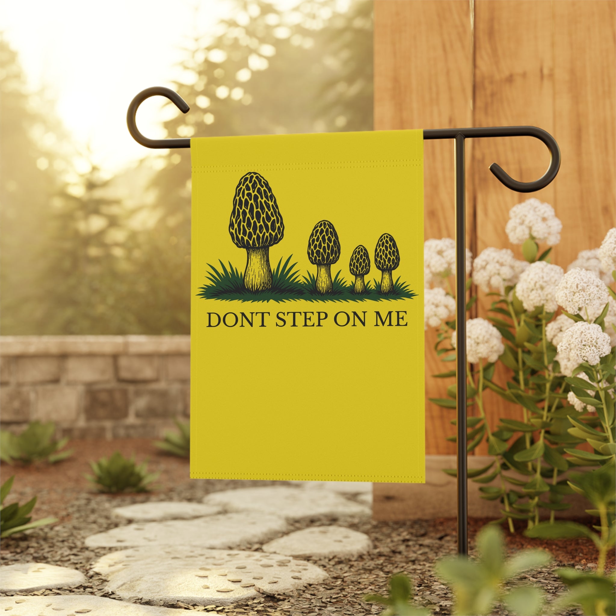 Don’t Step On Me Morel Garden Flag | Gadsden Parody Banner – Native Morels™