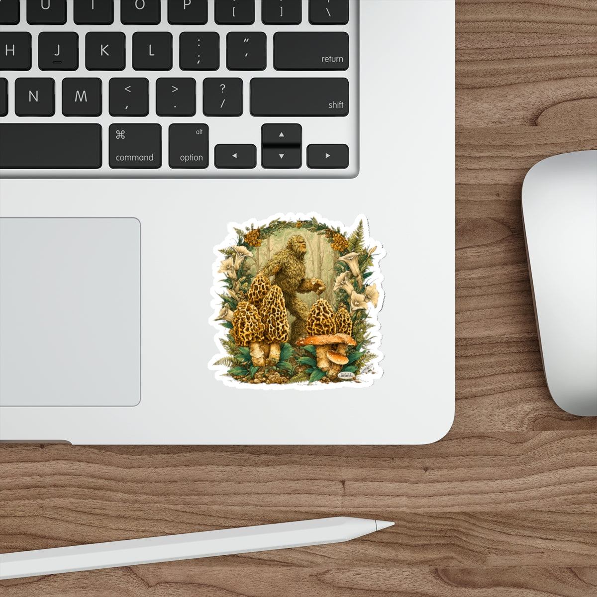 Bigfoot & Morels Mystical Forest Die-Cut Decal