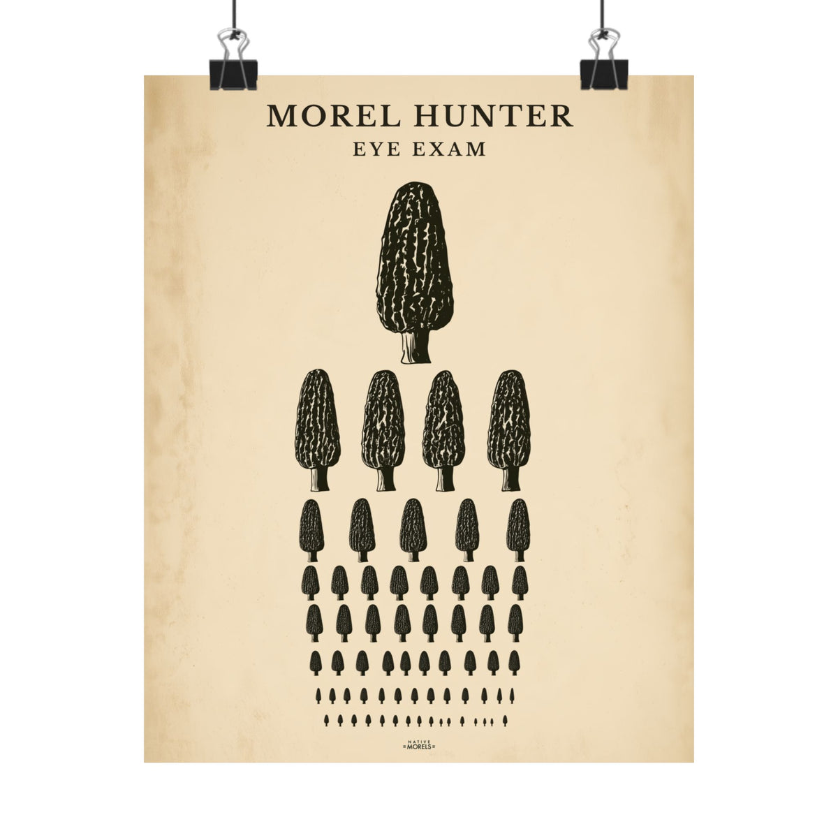 Morel Hunter Eye Exam” Morel Mushroom Art Print by Native Morels™