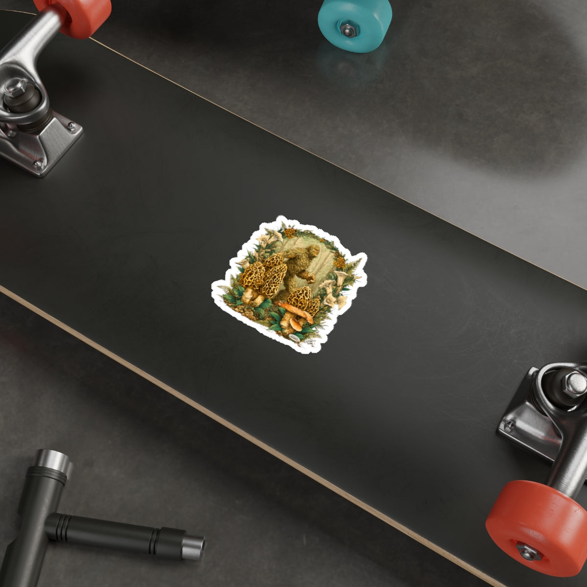 Bigfoot & Morels Mystical Forest Die-Cut Decal