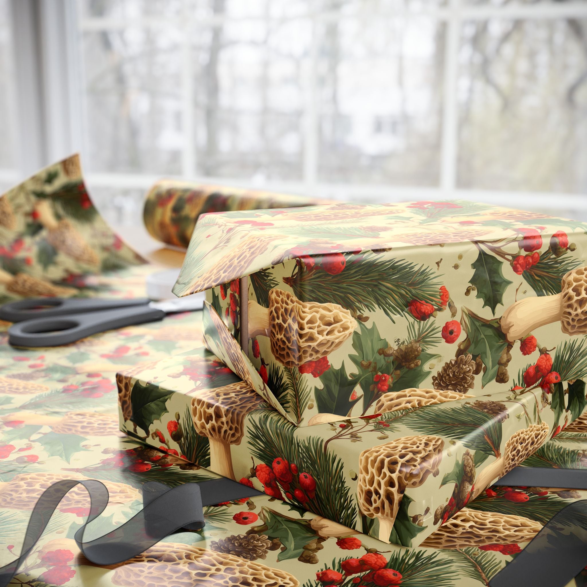 Holiday Morel Mushroom Wrapping Paper | Native Morels™