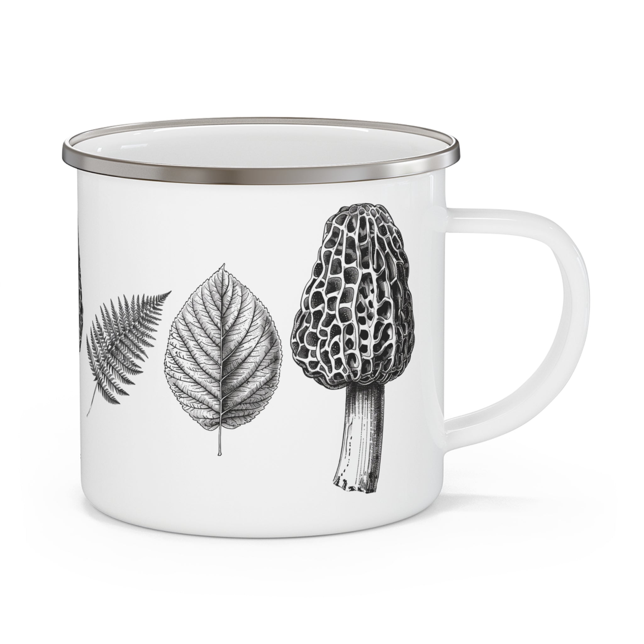Morel, Fern & Elm Leaf Vintage Botanical Camp Mug