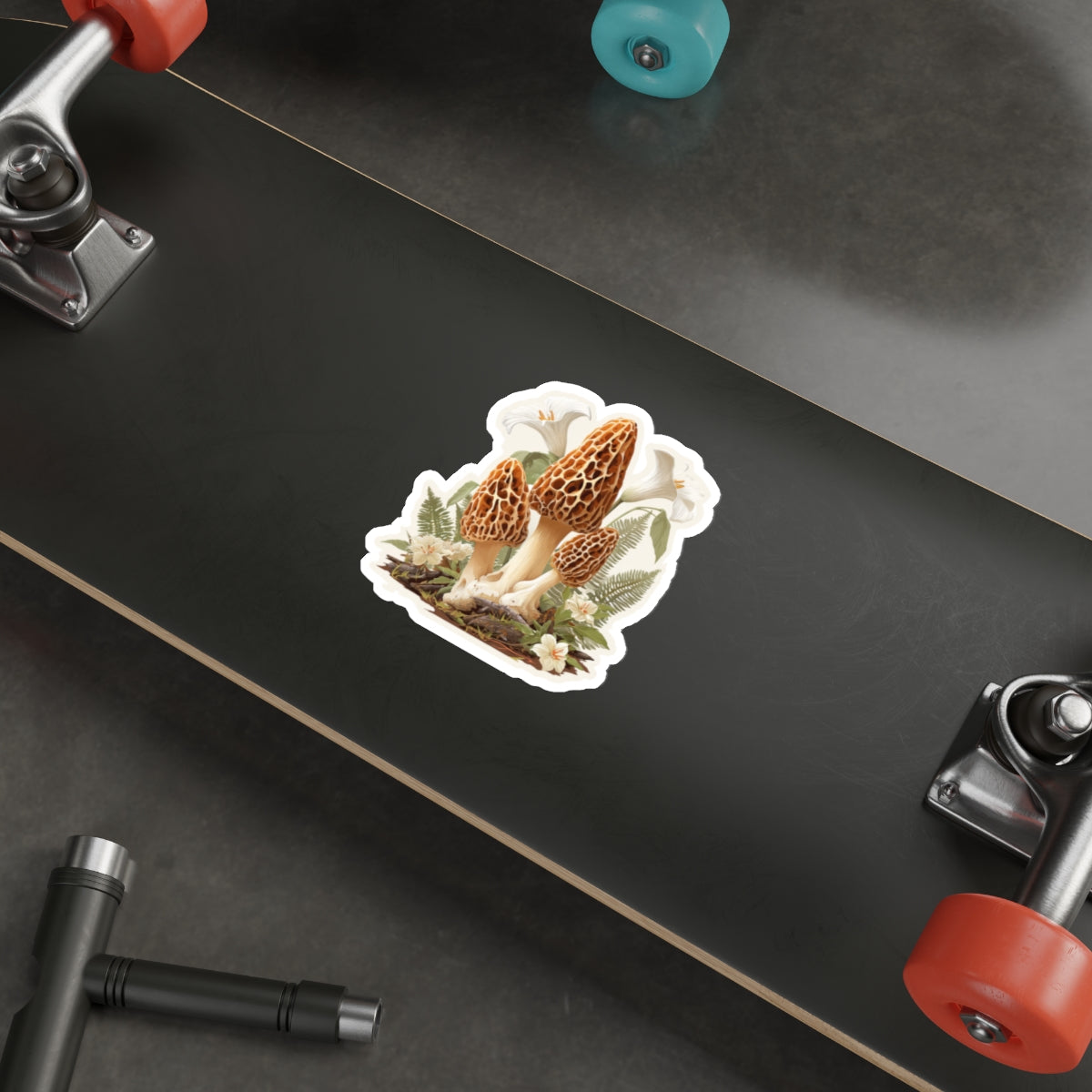 Woodland Morel Cluster Botanical Die-Cut Sticker