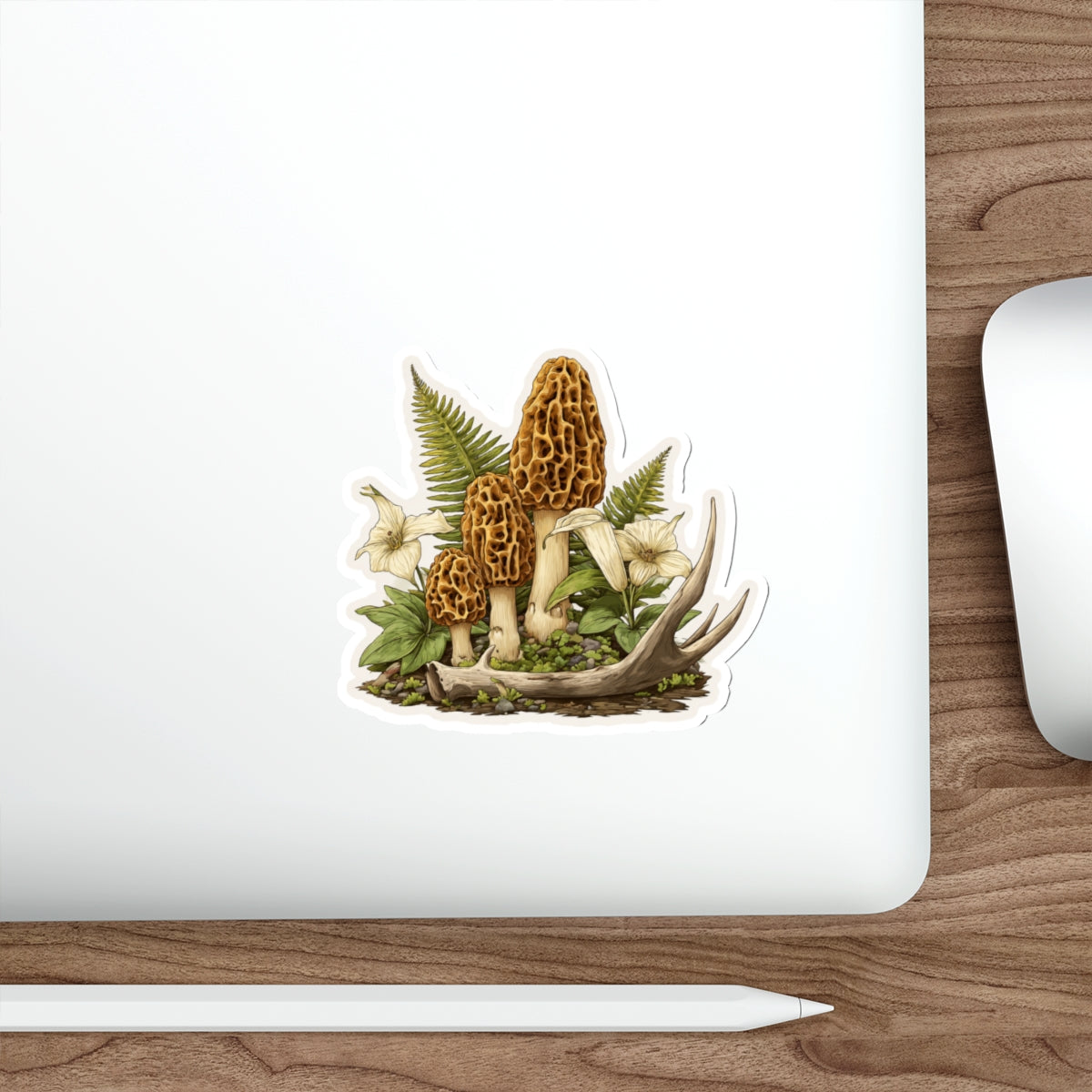 Morel & Antler Cluster Botanical Die-Cut Sticker