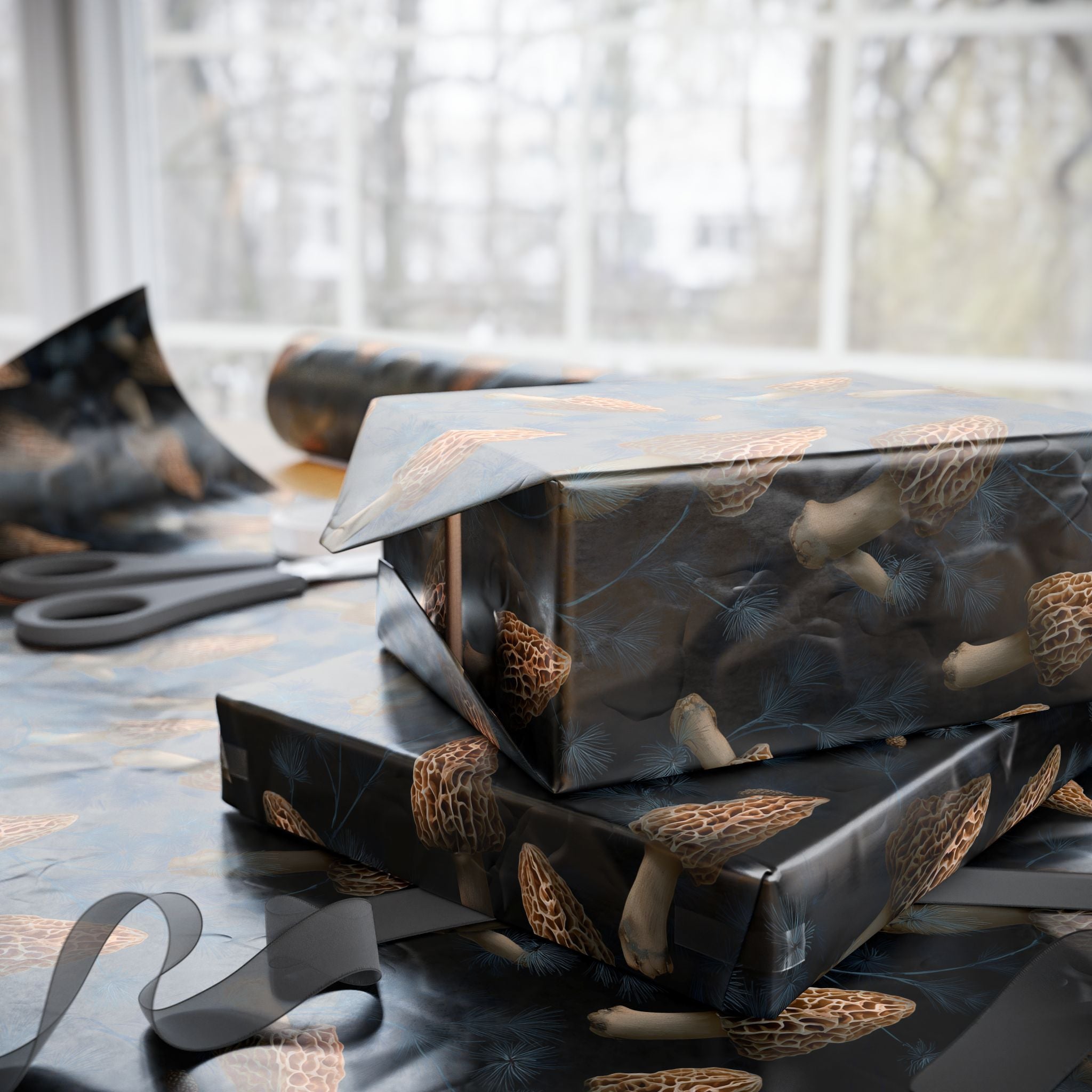 Midnight Forest Morel Wrapping Paper | Native Morels™