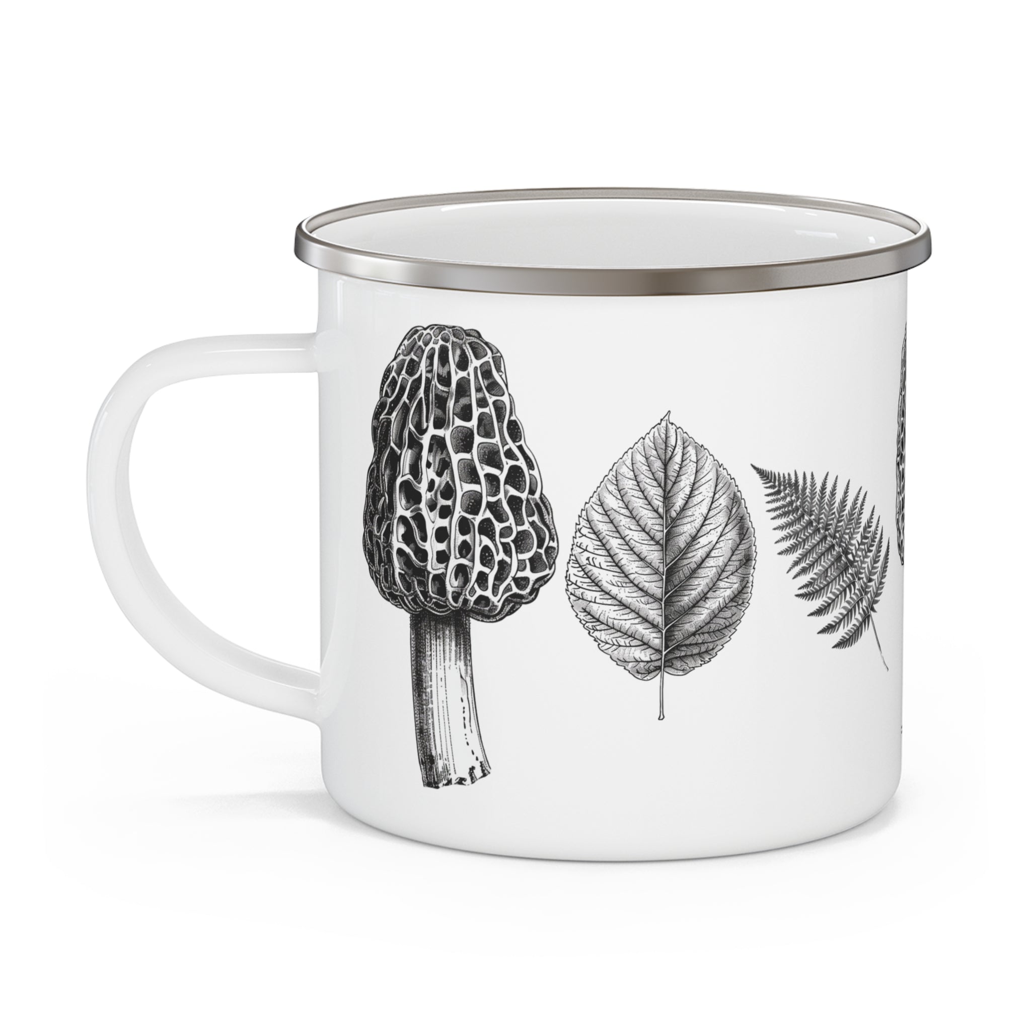 Morel, Fern & Elm Leaf Vintage Botanical Camp Mug