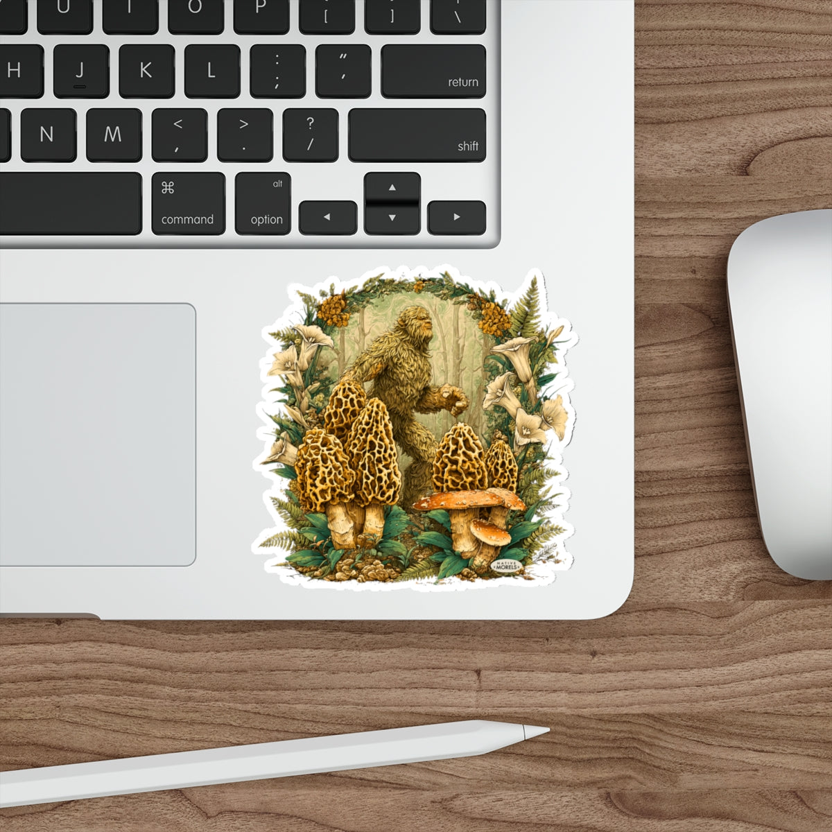 Bigfoot & Morels Mystical Forest Die-Cut Decal