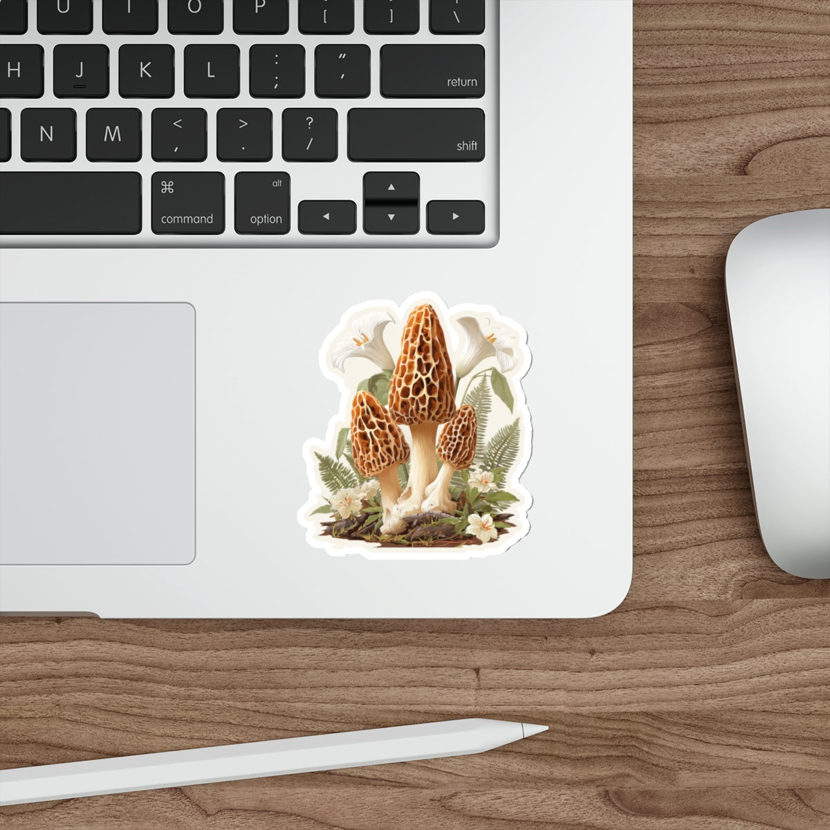 Woodland Morel Cluster Botanical Die-Cut Sticker