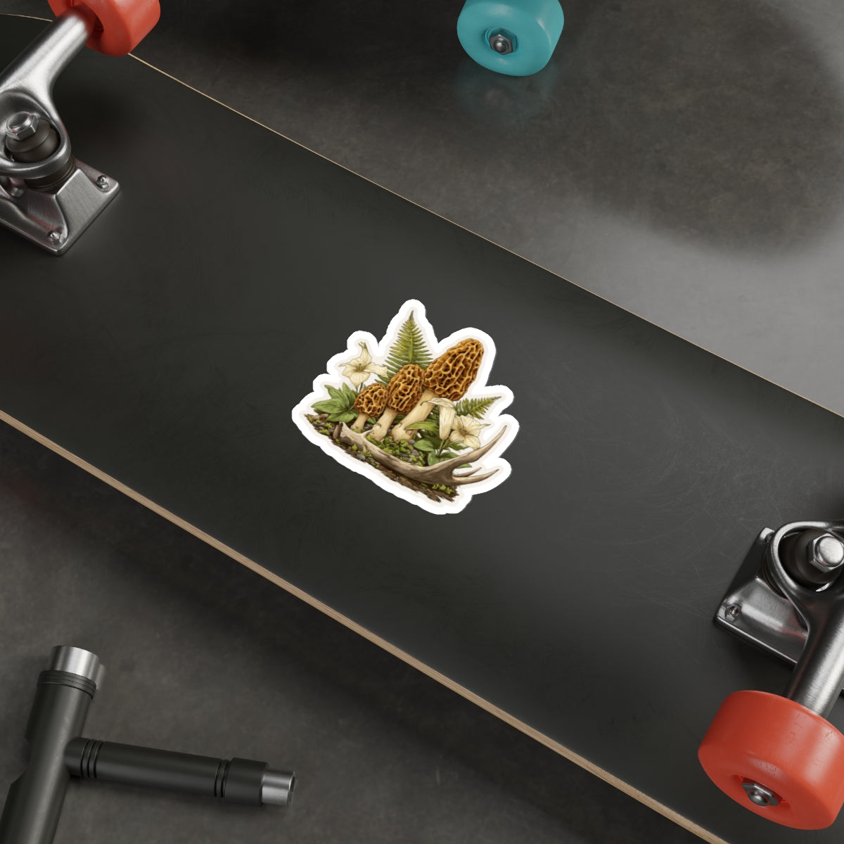 Morel & Antler Cluster Botanical Die-Cut Sticker