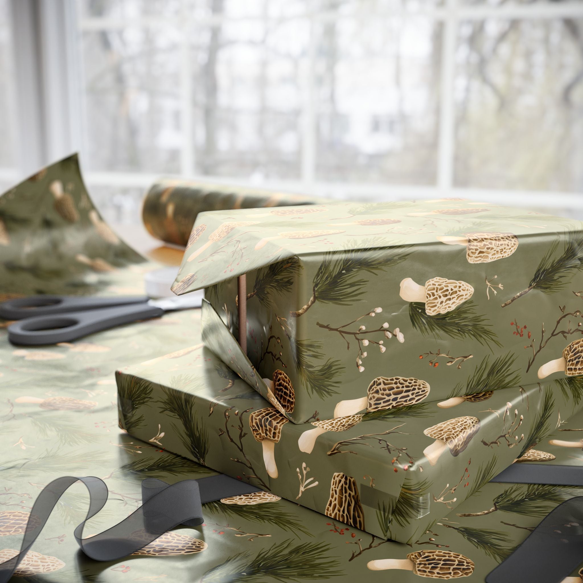 Sage Forest Morel Wrapping Paper | Native Morels™