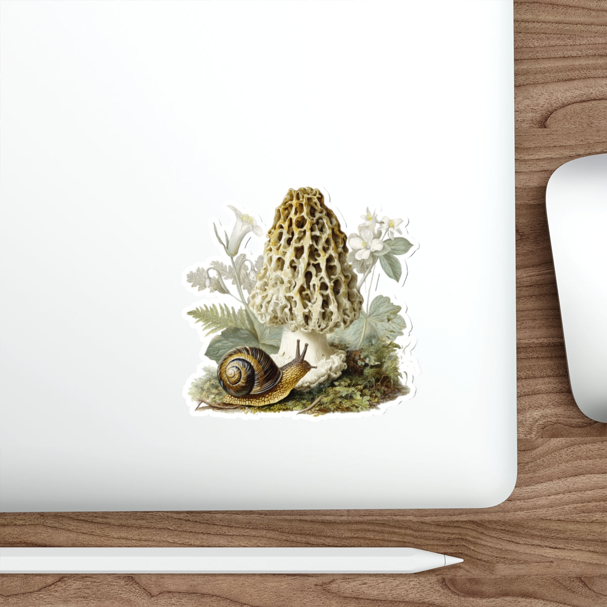 Broad-banded Forestsnail on Morel Mushroom Decal