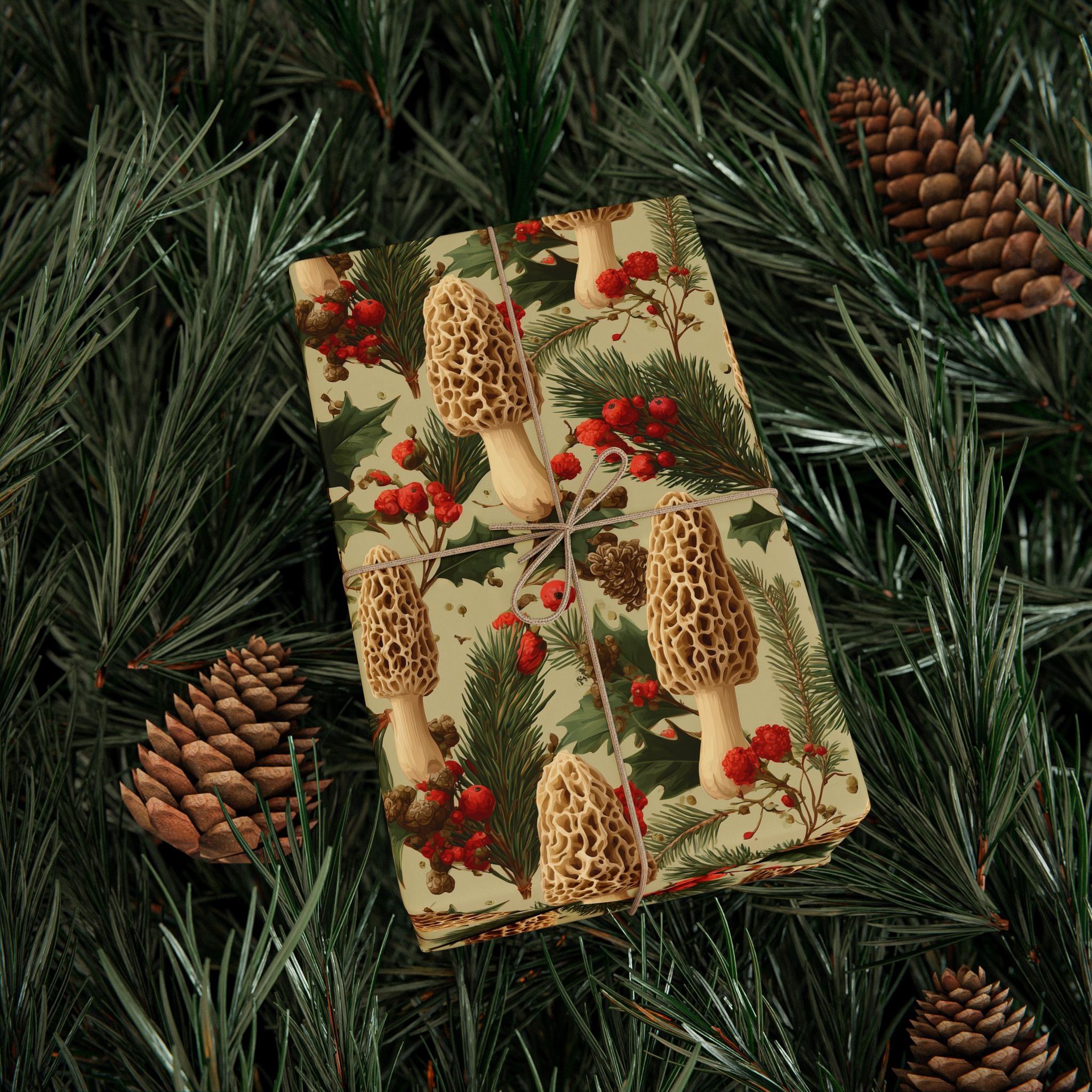 Holiday Morel Mushroom Wrapping Paper | Native Morels™