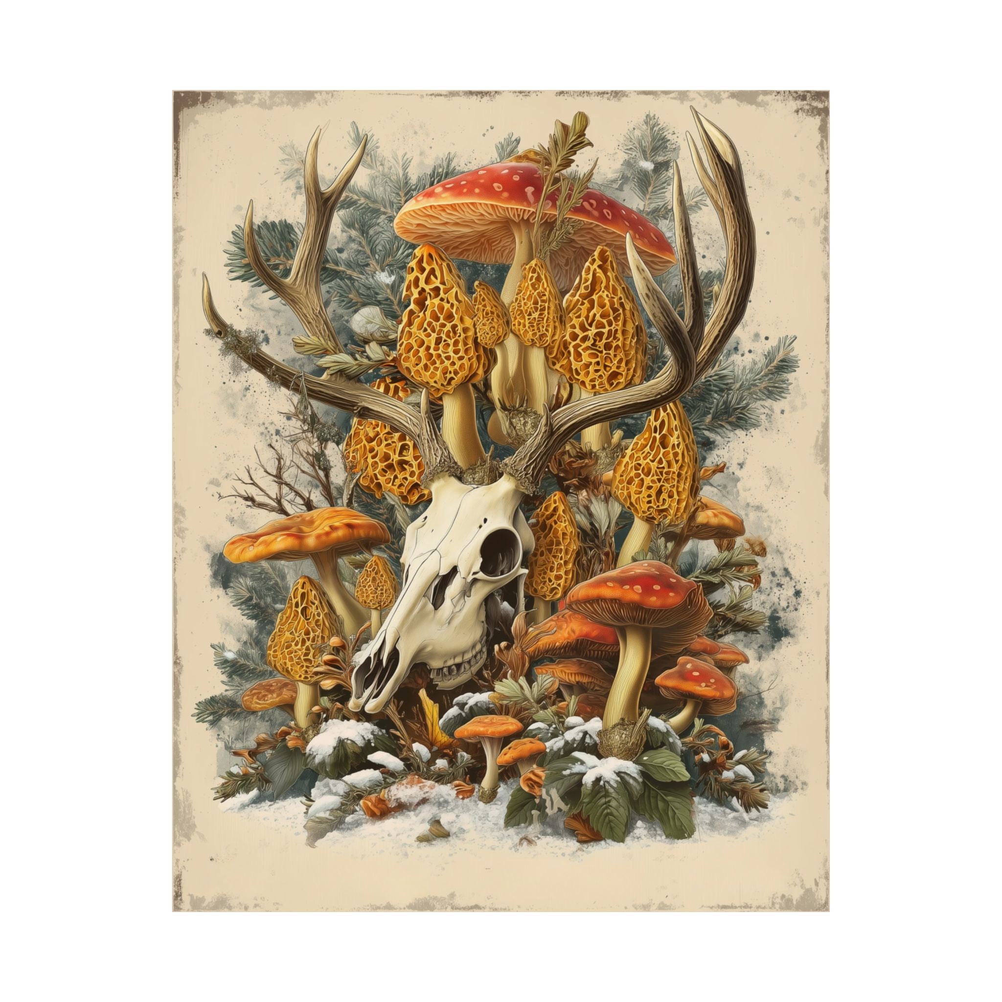 “Antler Bloom” Forest Morel Art Print | Native Morels™