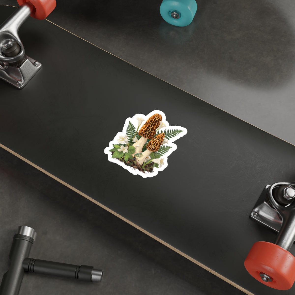 Morel, Fern & Wildflower Die-Cut Sticker