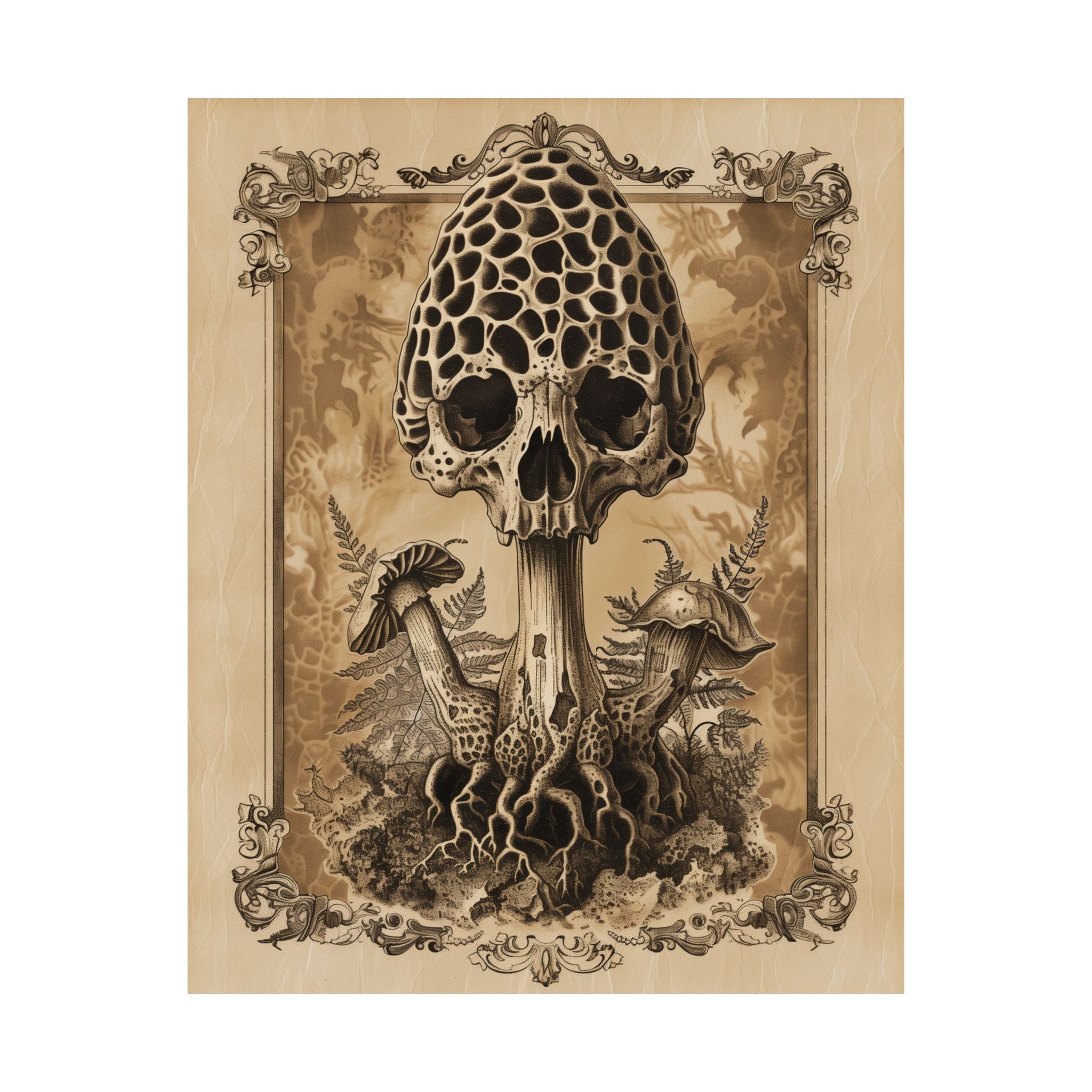 “Skullcap Sentinel” Spring Forest Art Print | Native Morels™
