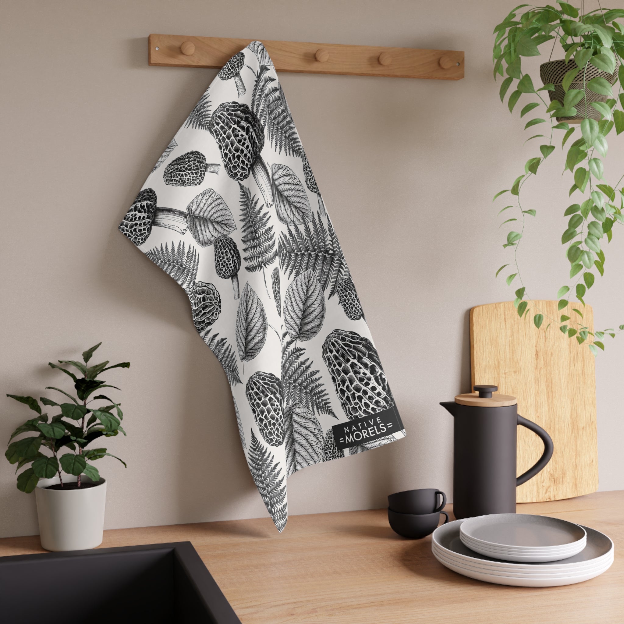 Classic Morel, Fern & Elm Botanical Tea Towel