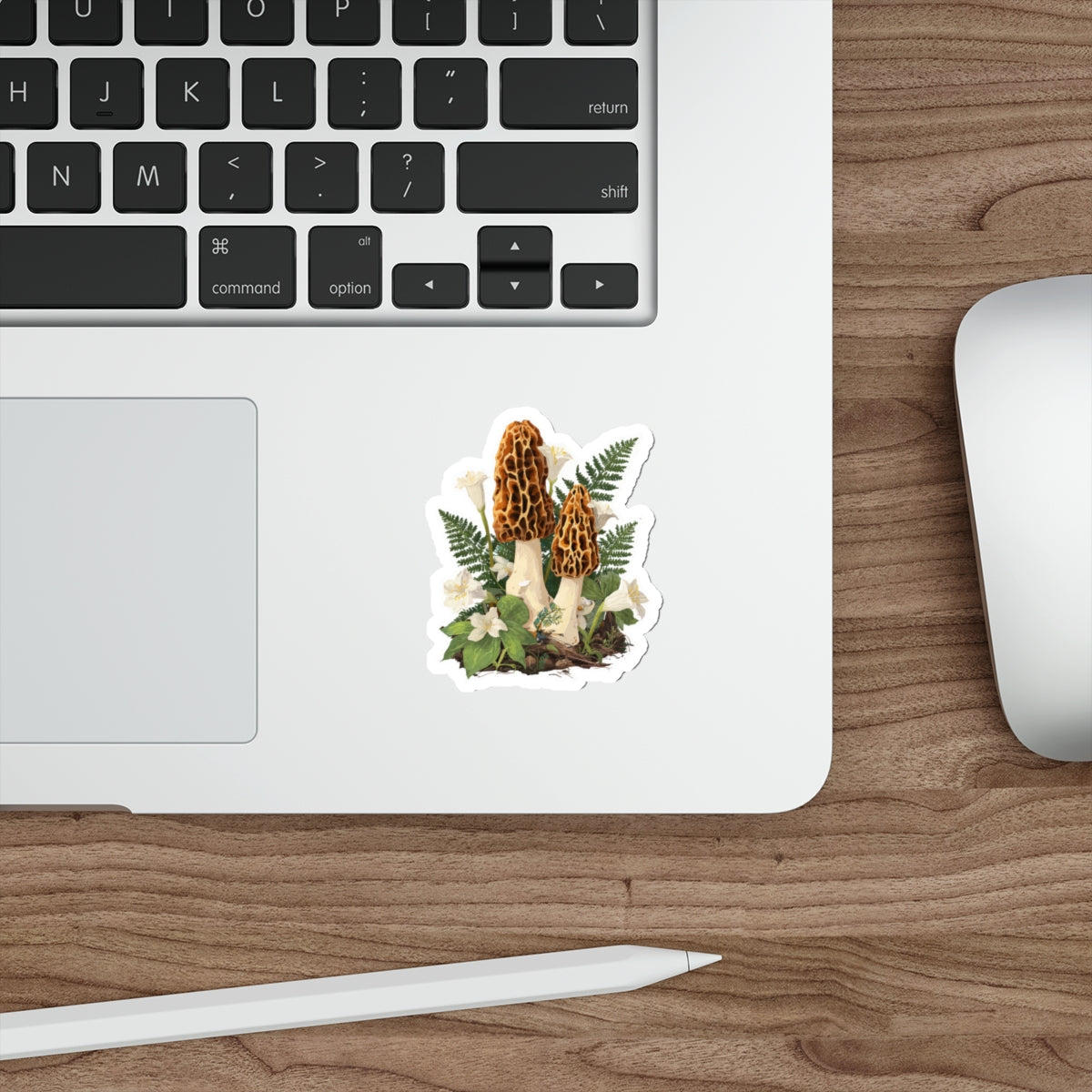 Morel, Fern & Wildflower Die-Cut Sticker