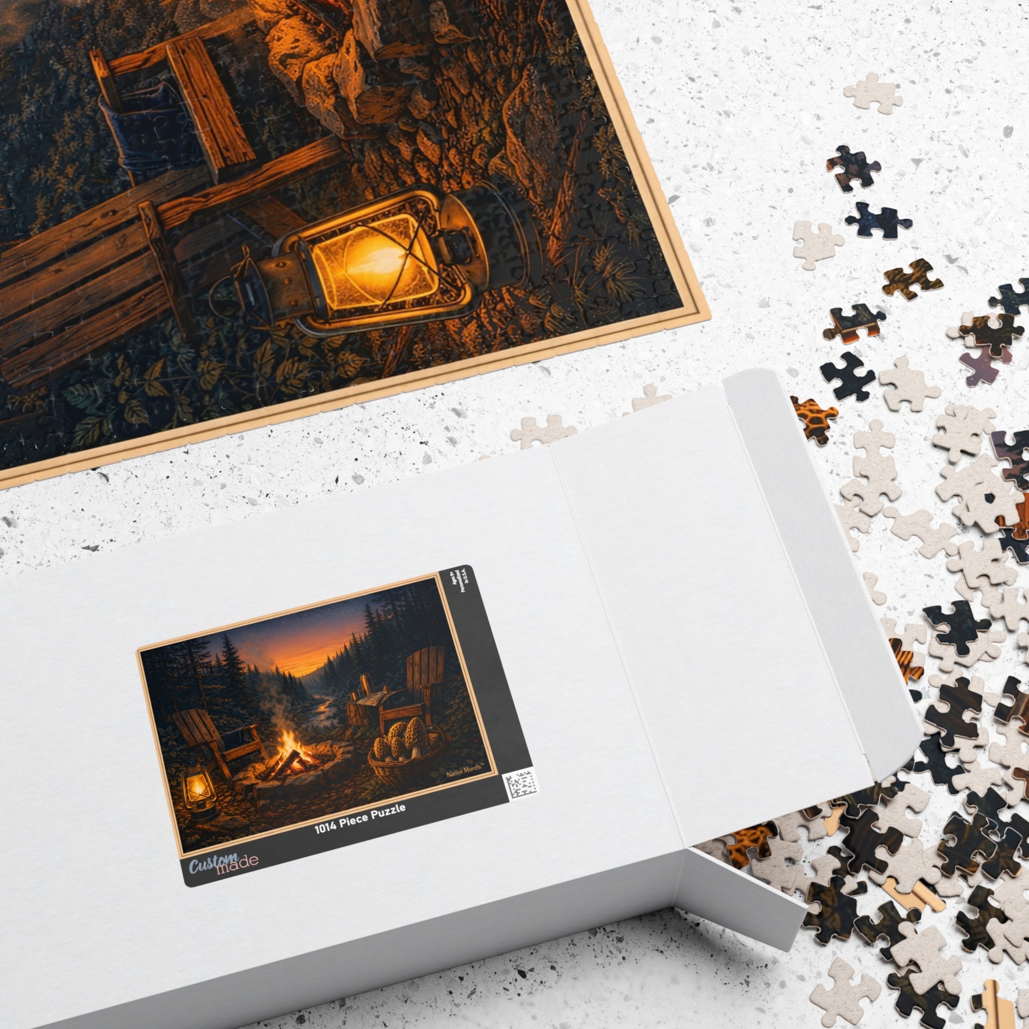 Campfire After the Hunt Puzzle (1014 Pieces) | Native Morels™