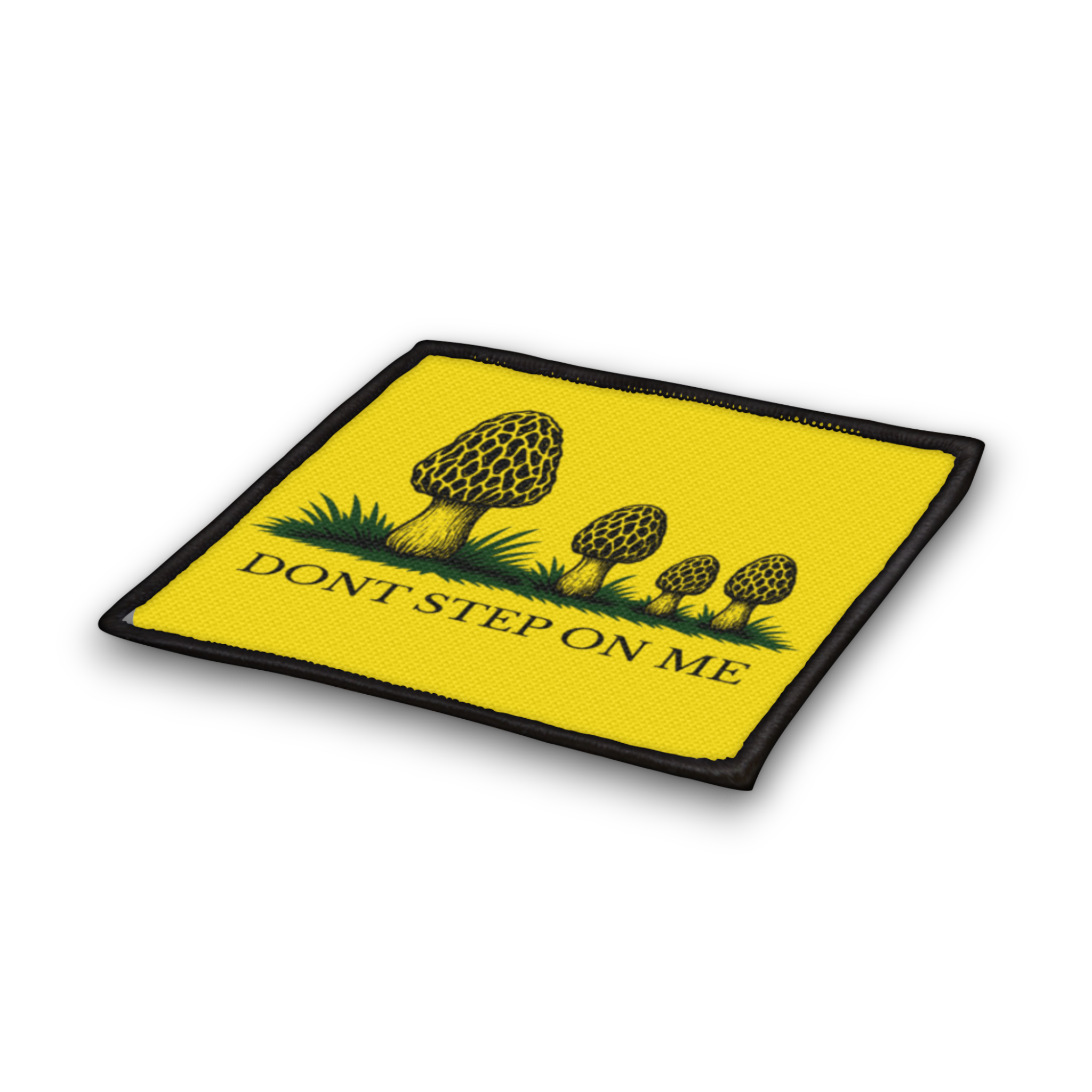 Don't Step On Me Morel Patch – Gadsden Flag Parody | Iron-On 3" x 3"