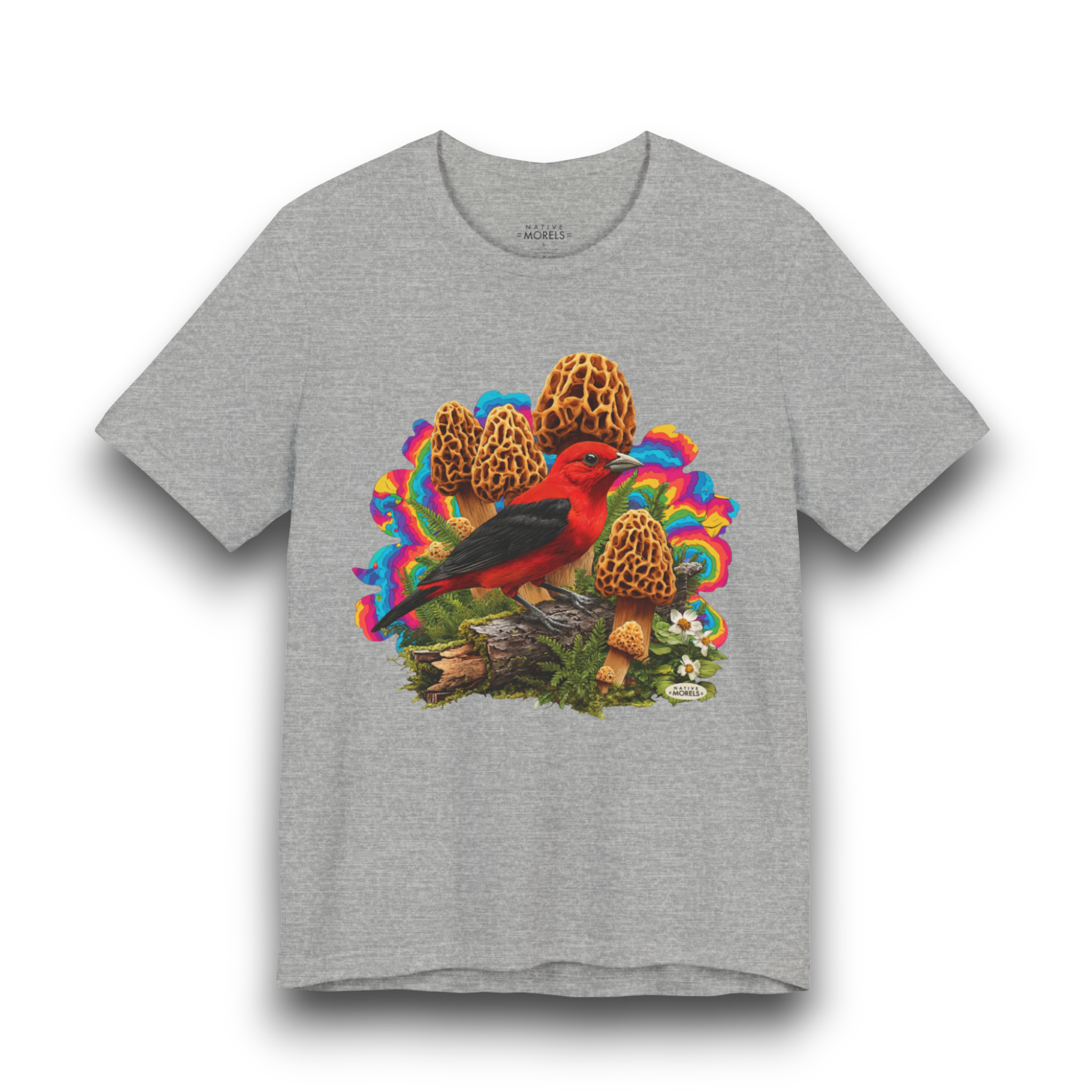Scarlet Tanager Groovy Forest Tee | Native Morels™
