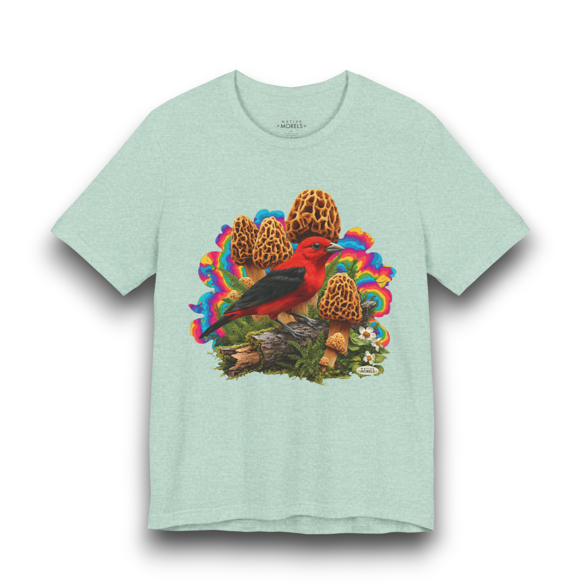 Scarlet Tanager Groovy Forest Tee | Native Morels™