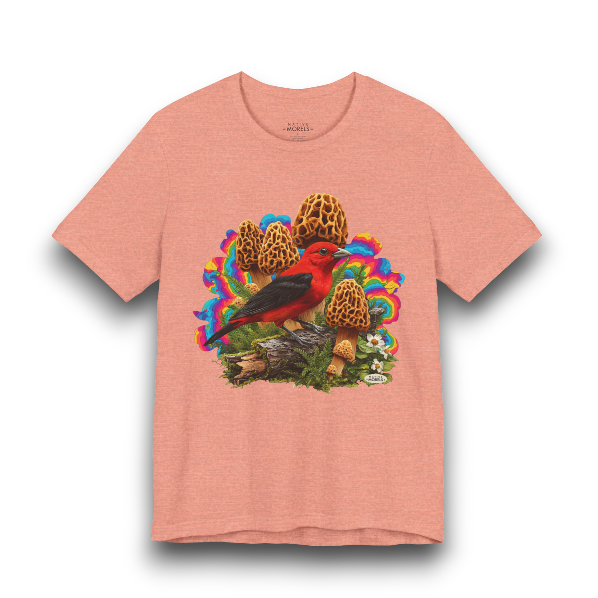 Scarlet Tanager Groovy Forest Tee | Native Morels™