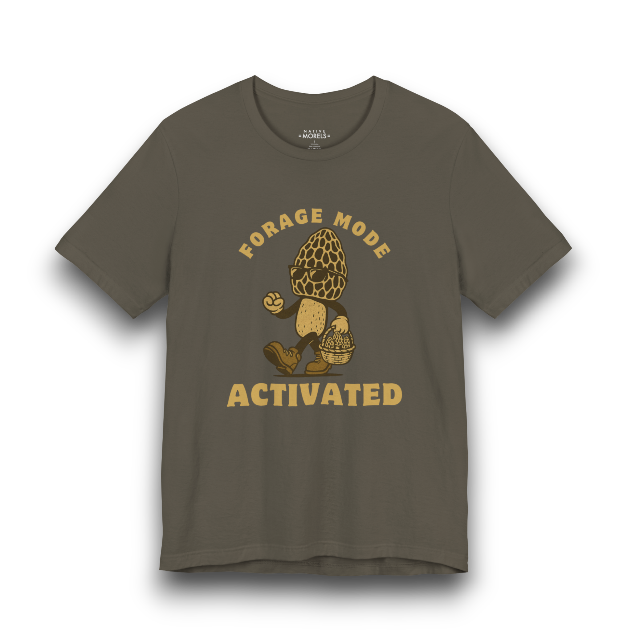 “Forage Mode Activated” Morel Mushroom T-Shirt | Native Morels™