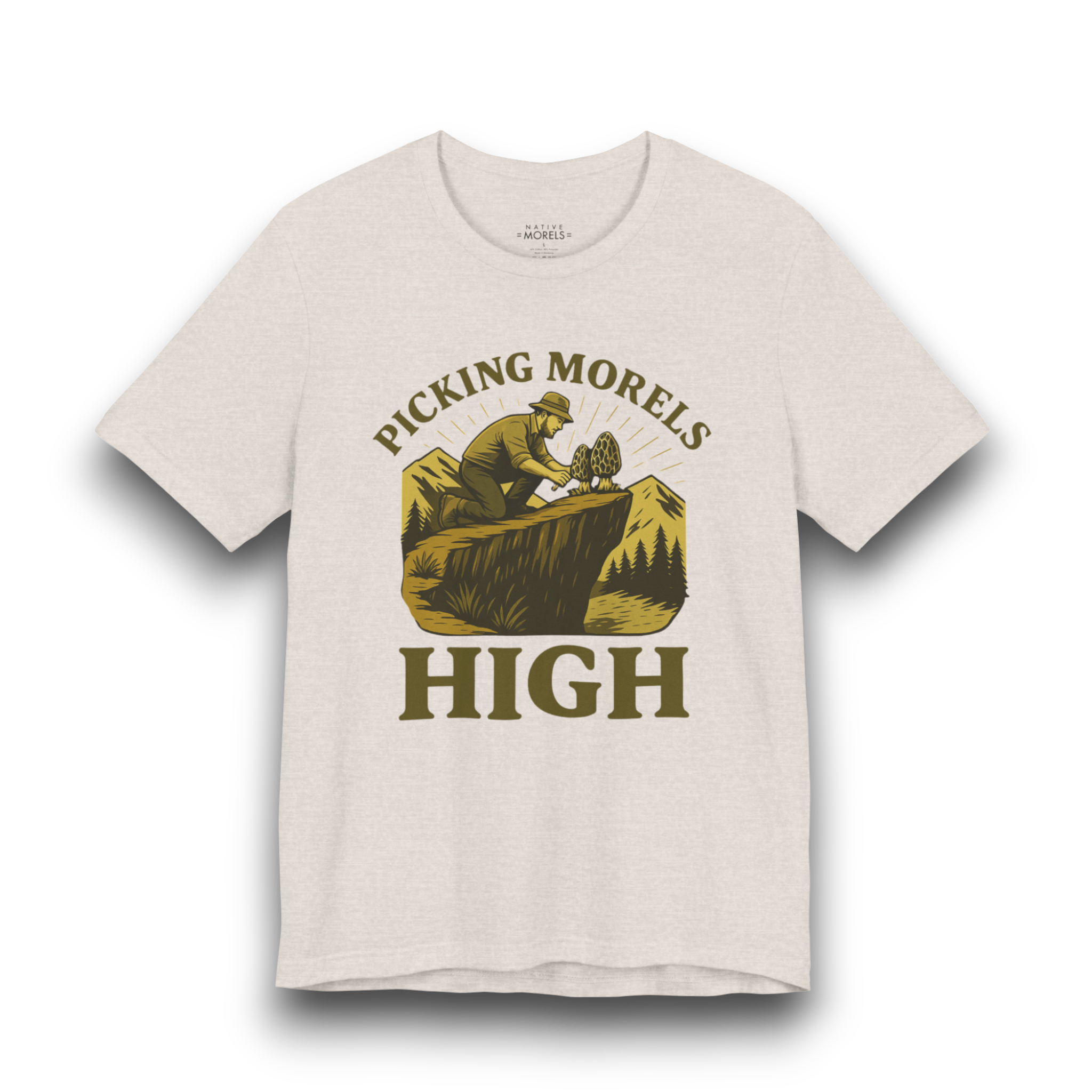 "Picking Morels High" Morel Mushroom T-Shirt | Native Morels™