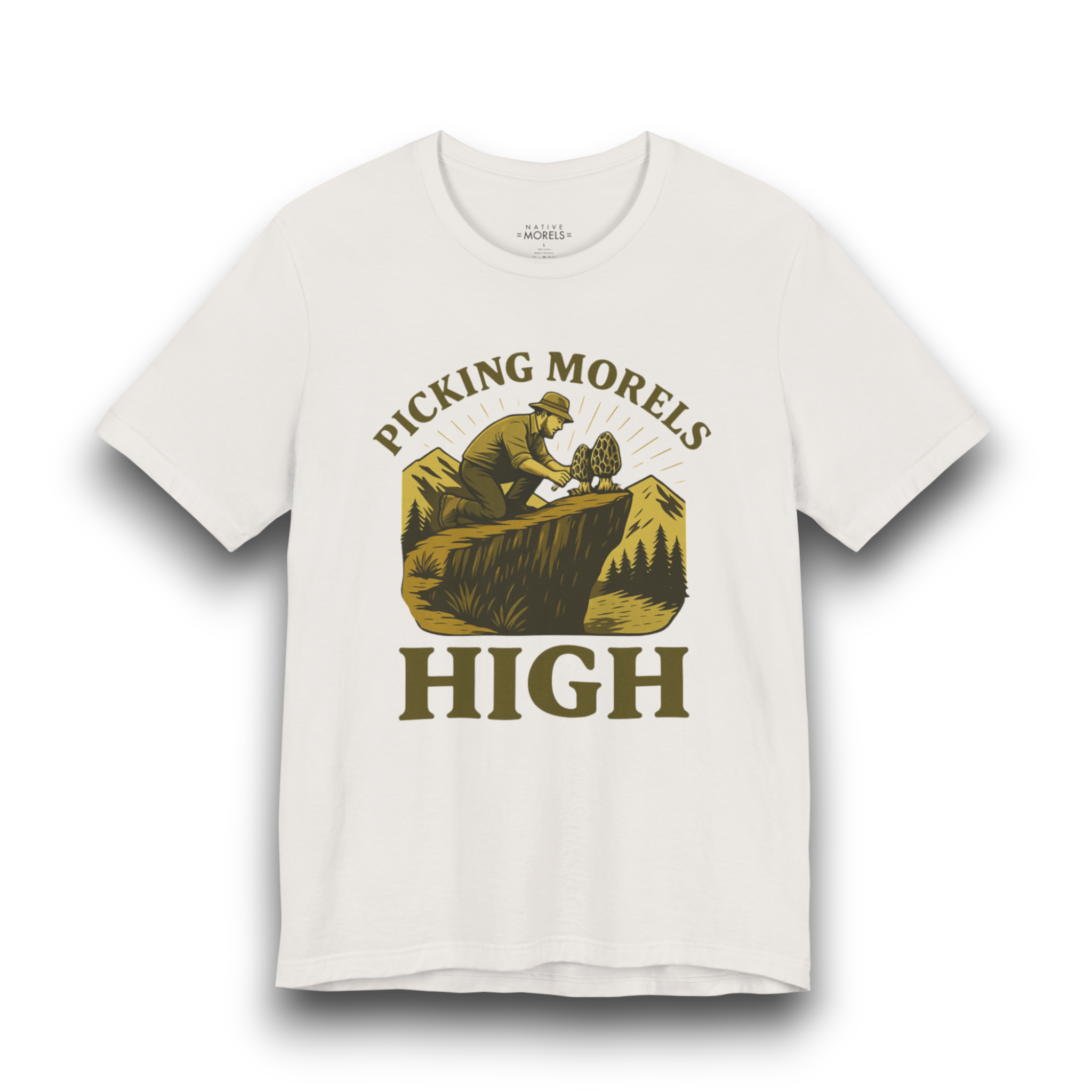 "Picking Morels High" Morel Mushroom T-Shirt | Native Morels™