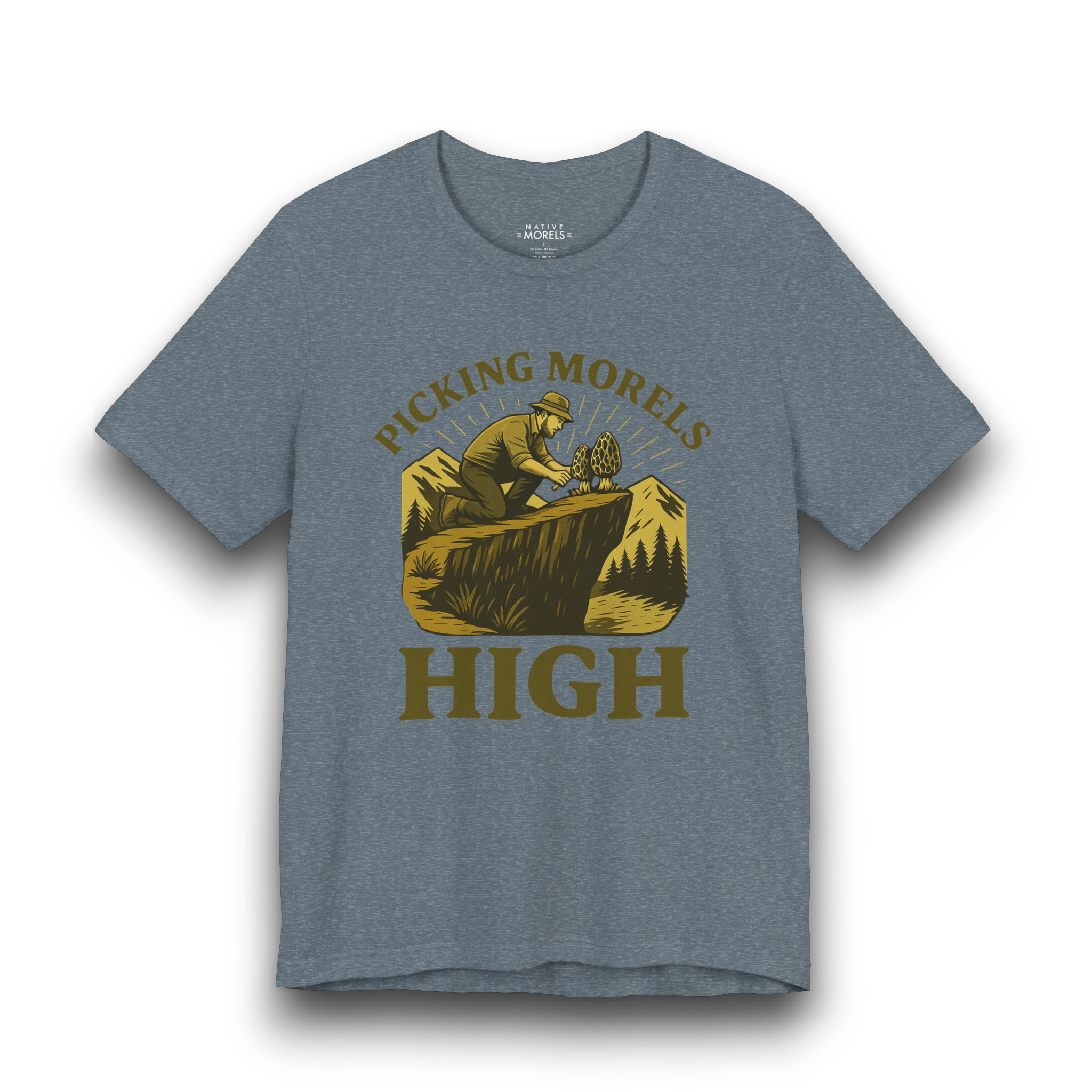 "Picking Morels High" Morel Mushroom T-Shirt | Native Morels™