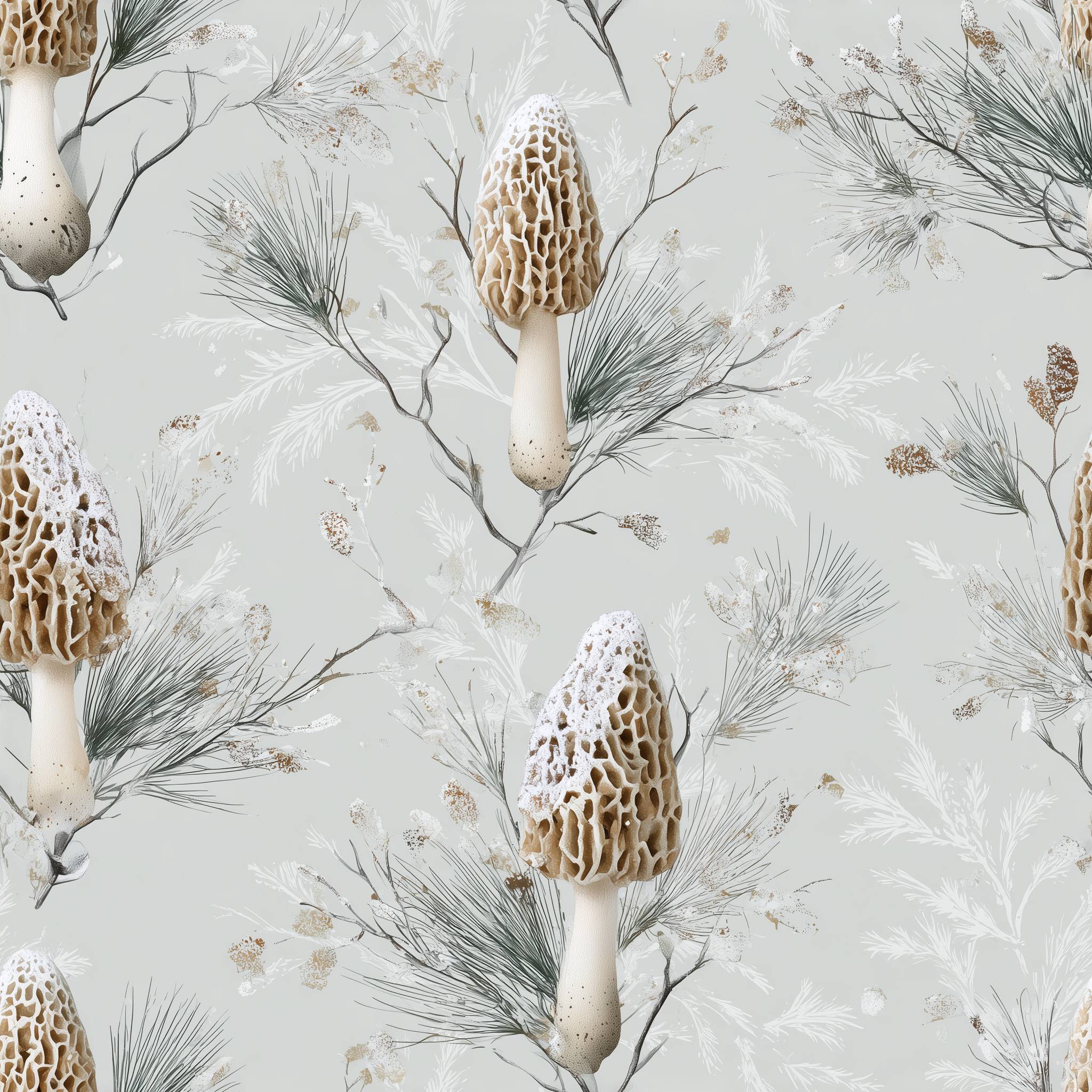 Winter Wonderland Morel Wrapping Paper | Native Morels™