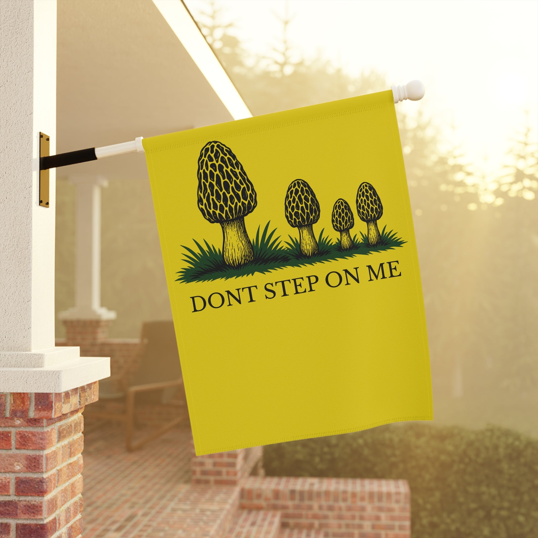 Don’t Step On Me Morel Garden Flag | Gadsden Parody Banner – Native Morels™