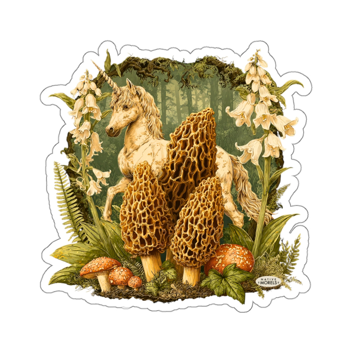 Unicorn & Morels Mystical Forest Die-Cut Decal