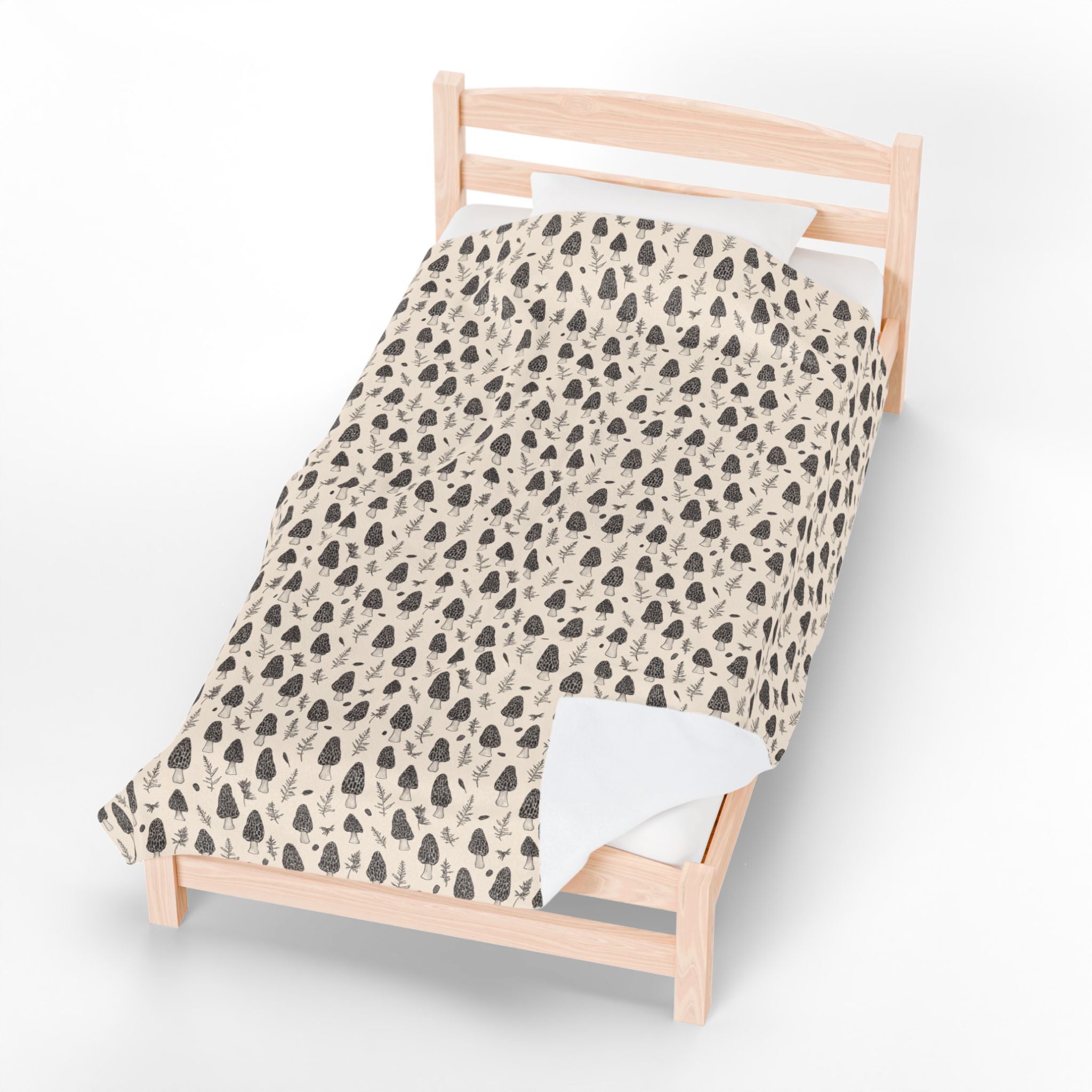 Blackwork Morel Mushroom Pattern Blanket | Native Morels™