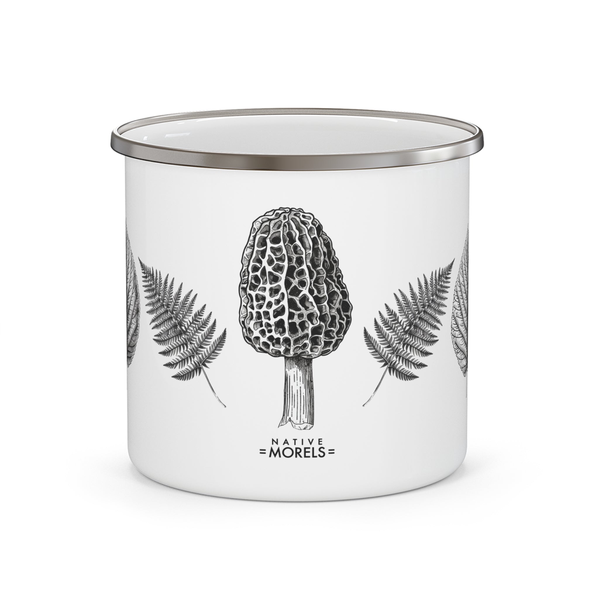 Morel, Fern & Elm Leaf Vintage Botanical Camp Mug