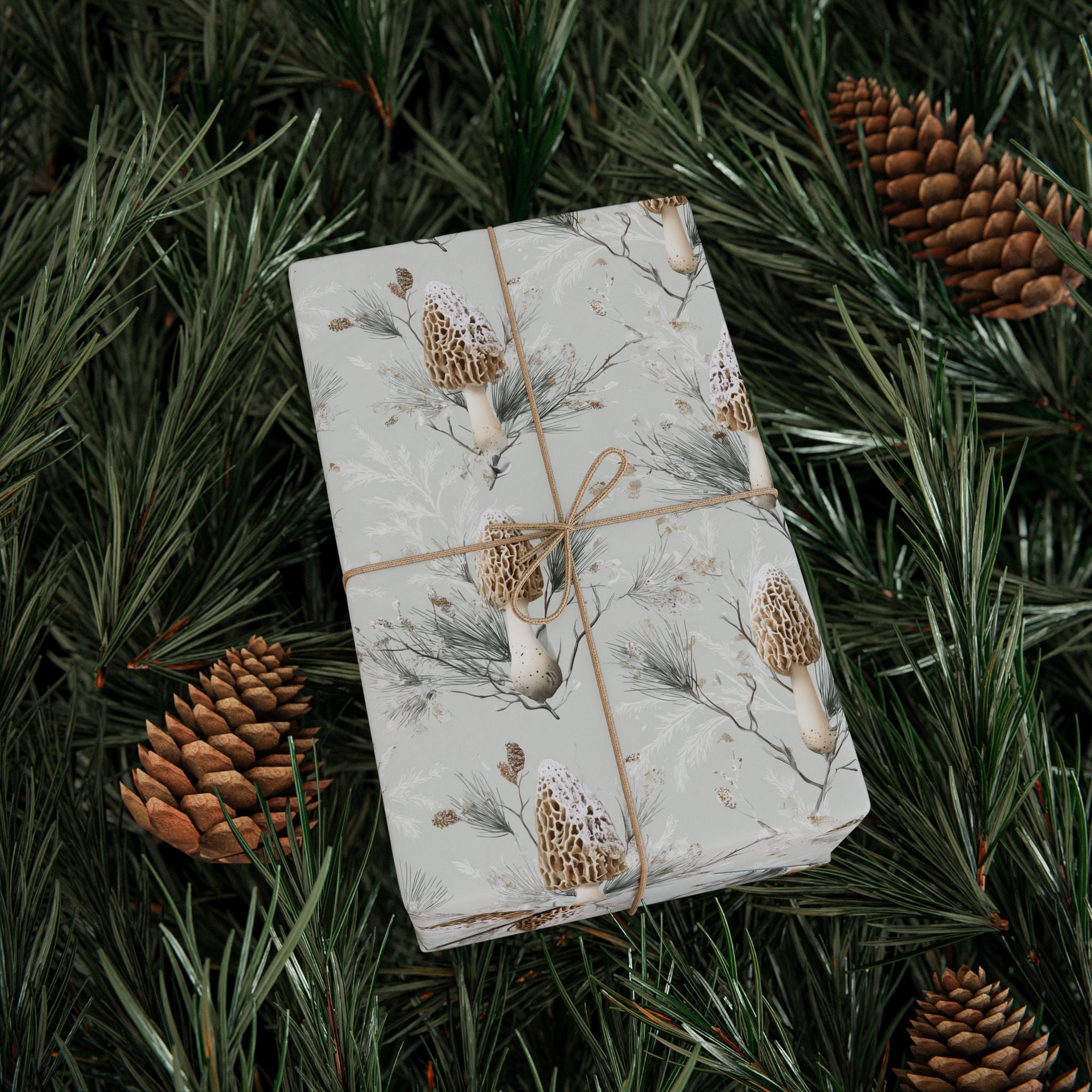 Winter Wonderland Morel Wrapping Paper | Native Morels™