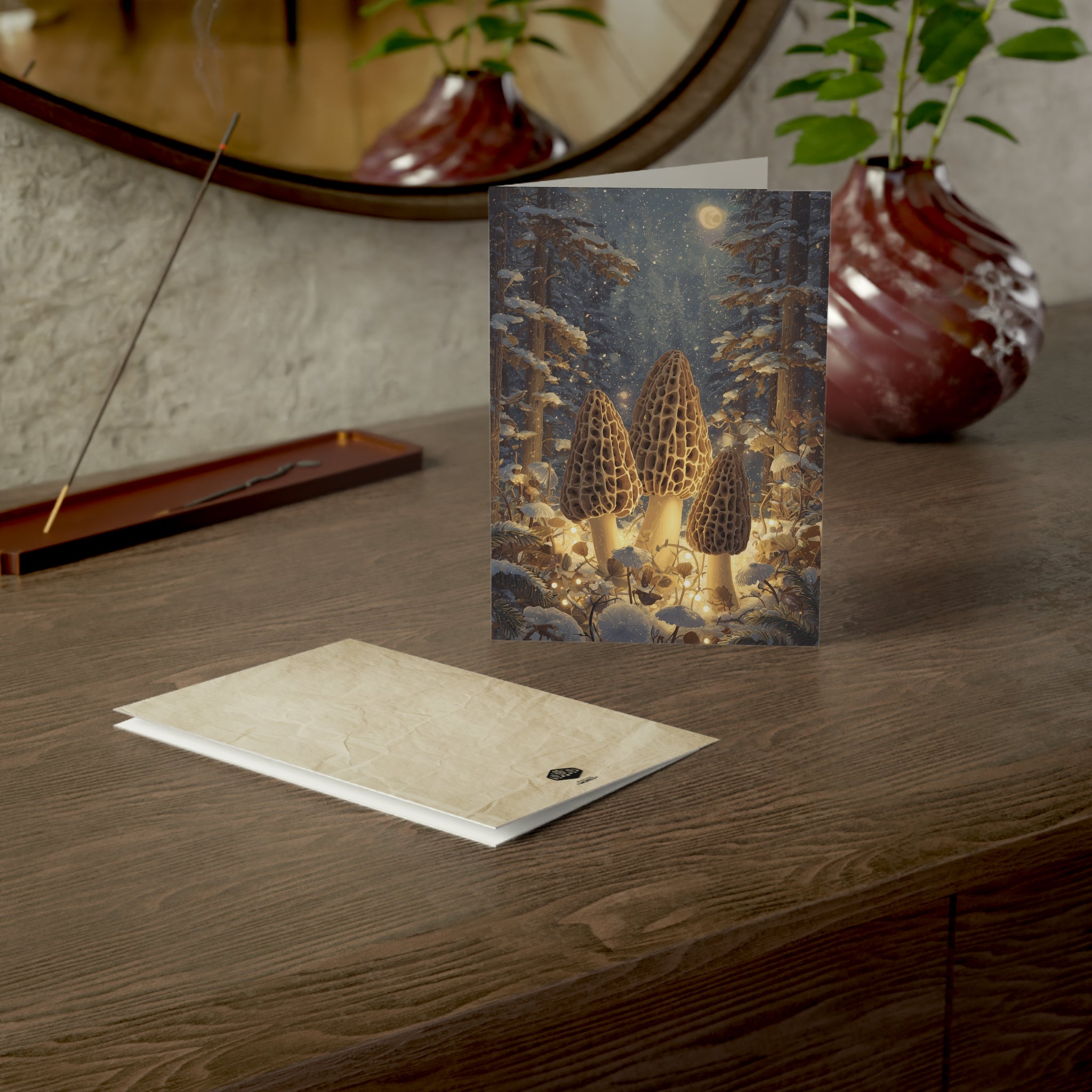 Mystical Morel Christmas Greeting Card | Native Morels™