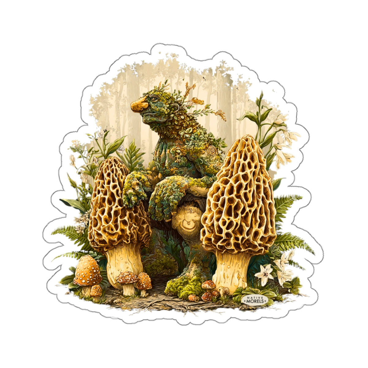Moss Troll & Morels Mystical Forest Die-Cut Decal