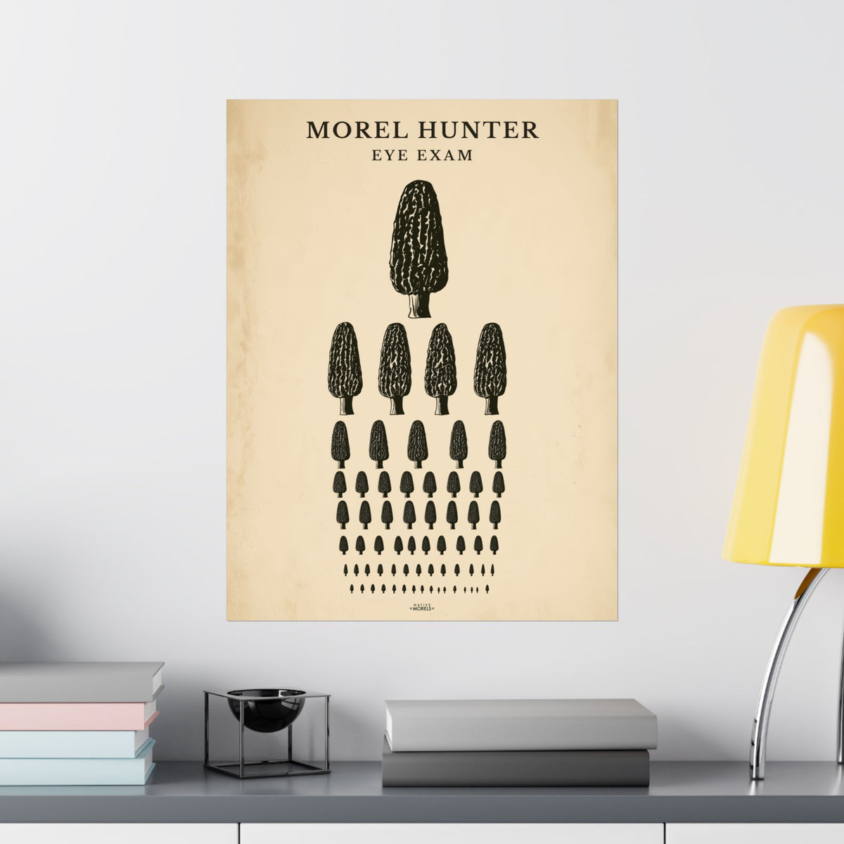 Morel Hunter Eye Exam” Morel Mushroom Art Print by Native Morels™