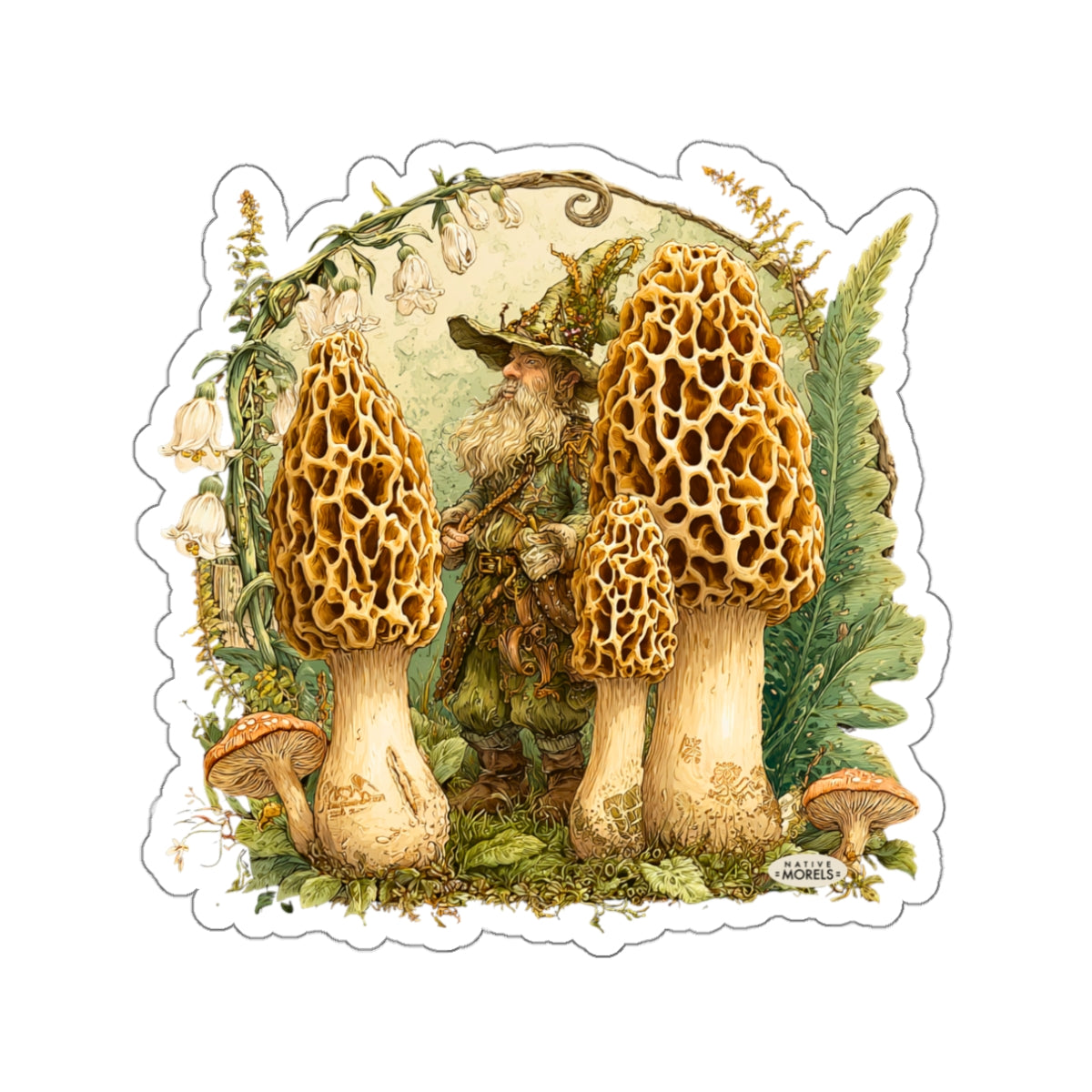 Gnome & Morels Mystical Forest Die-Cut Decal