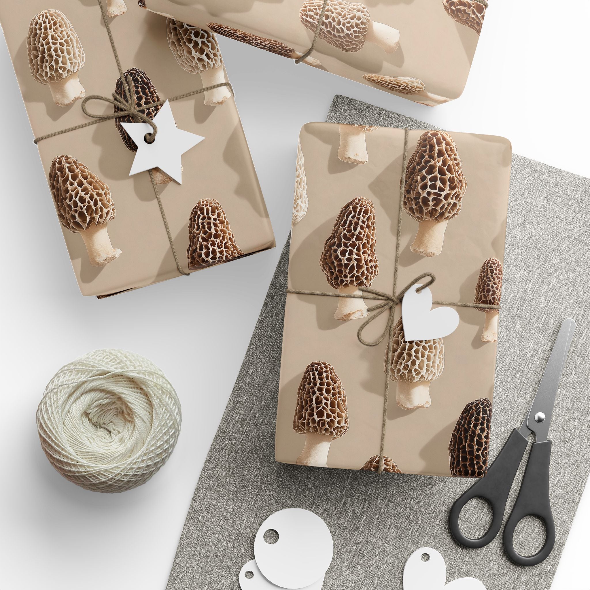 Morel Mushroom Forest Pattern Wrapping Paper | Native Morels™