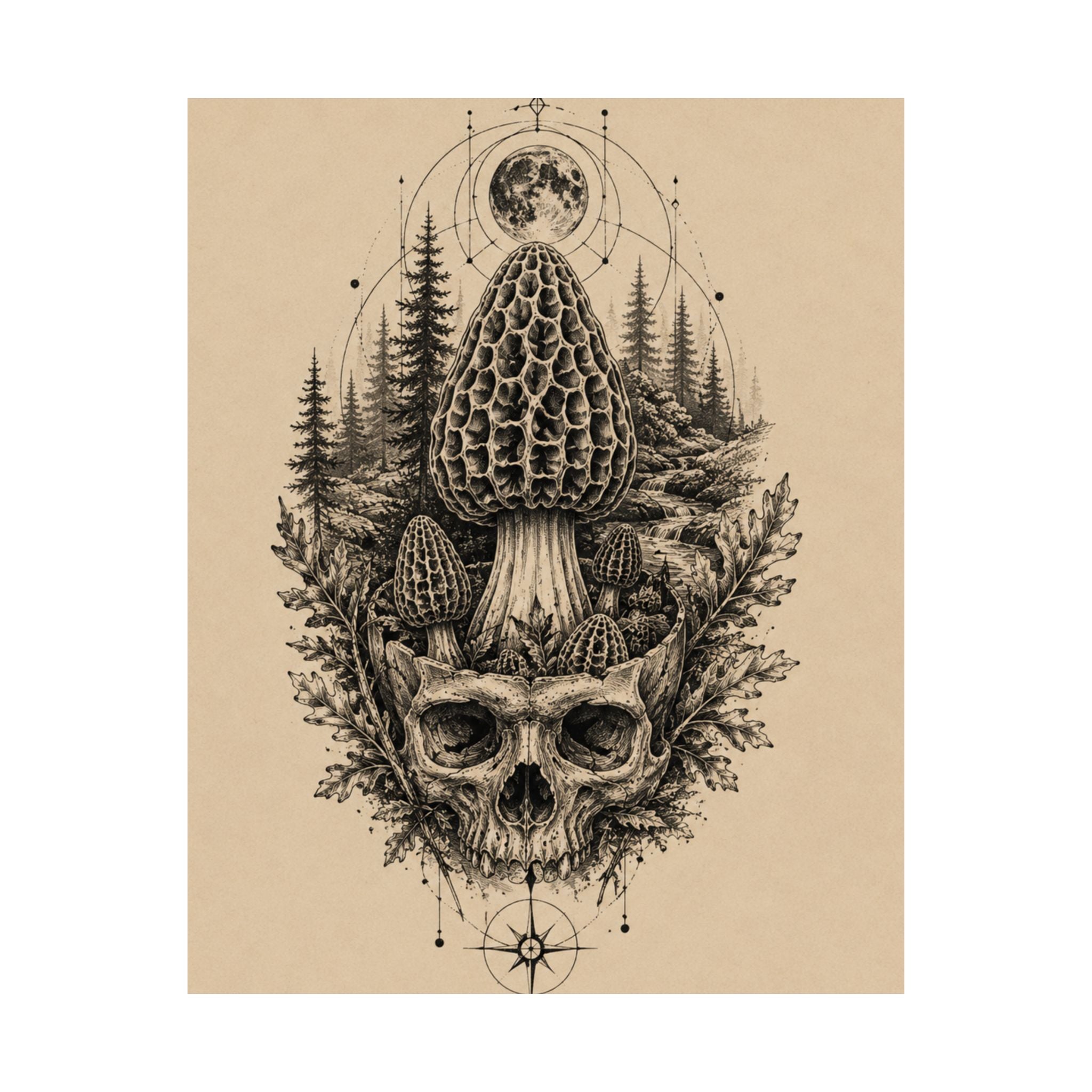 Moonlit Morel Relic” Forest Morel Art Print | Native Morels™
