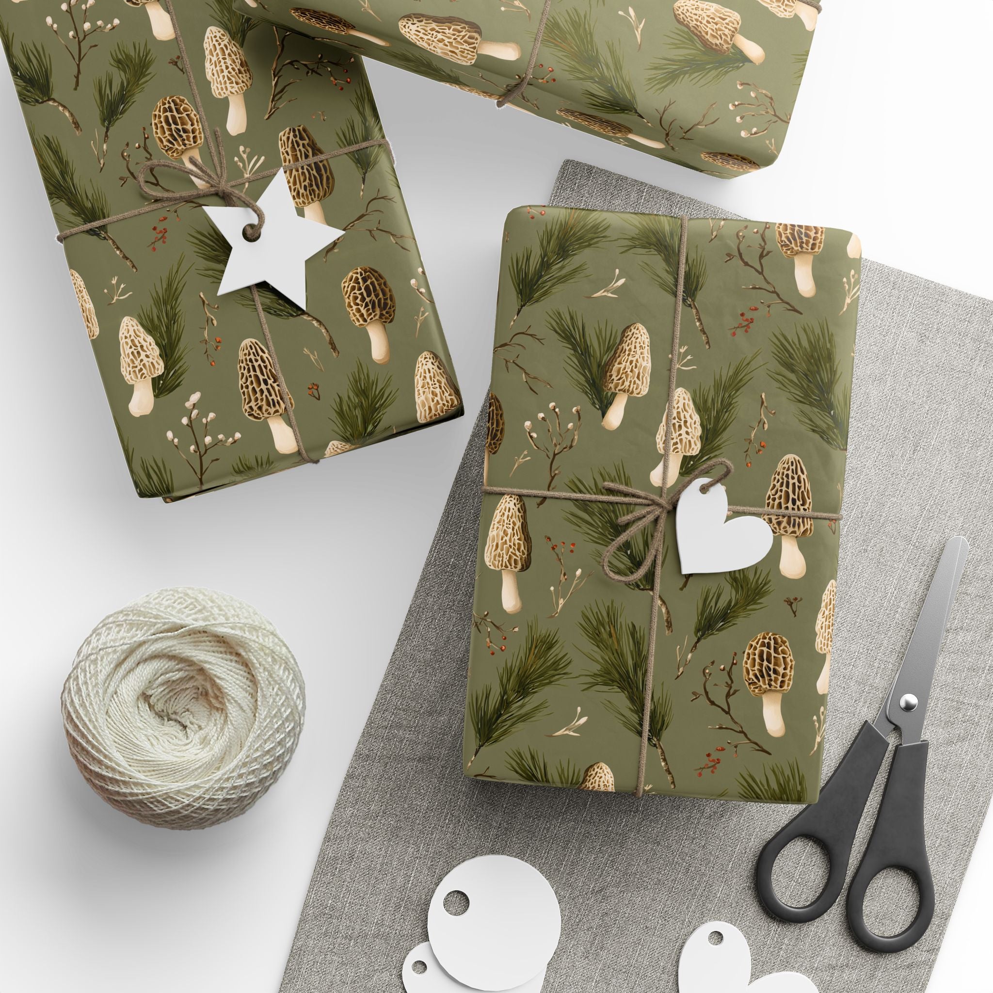 Sage Forest Morel Wrapping Paper | Native Morels™