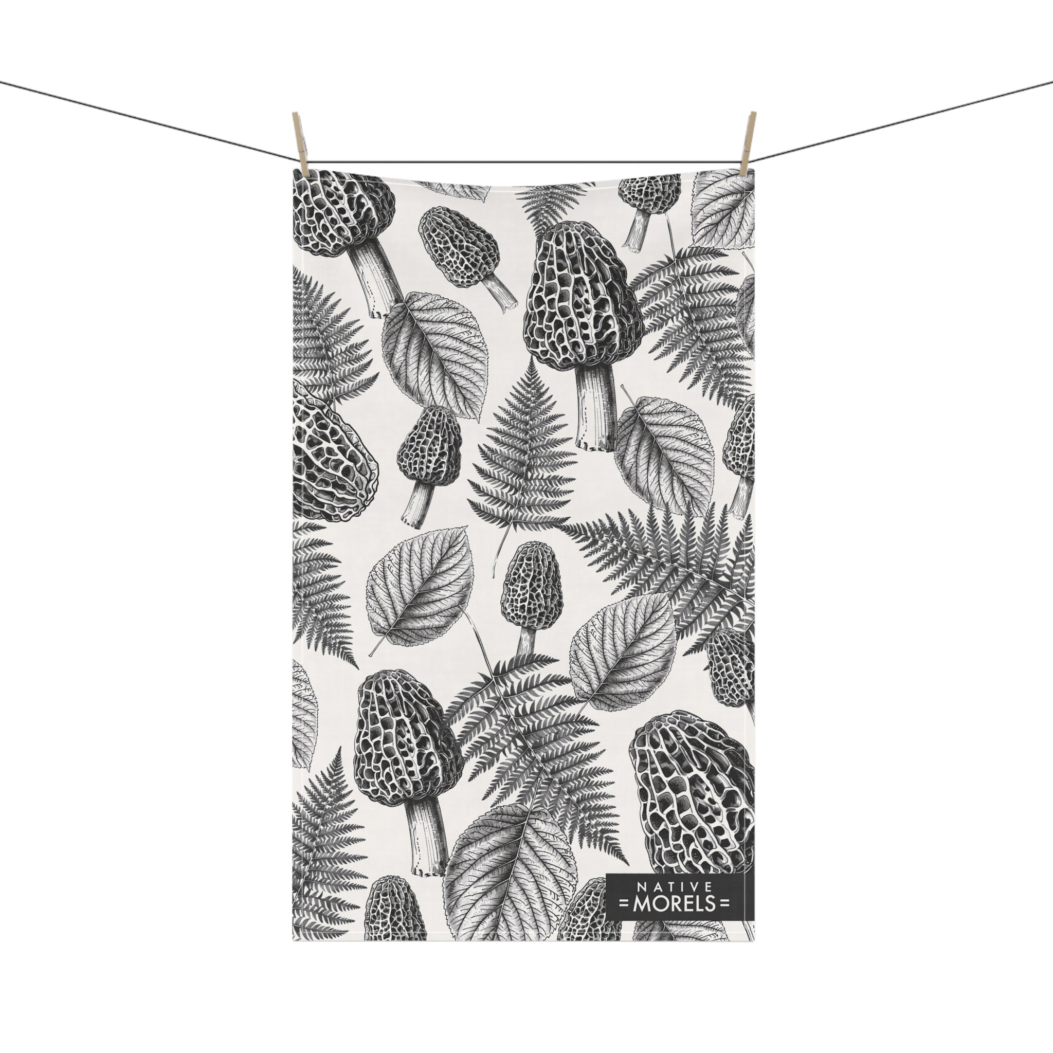 Classic Morel, Fern & Elm Botanical Tea Towel