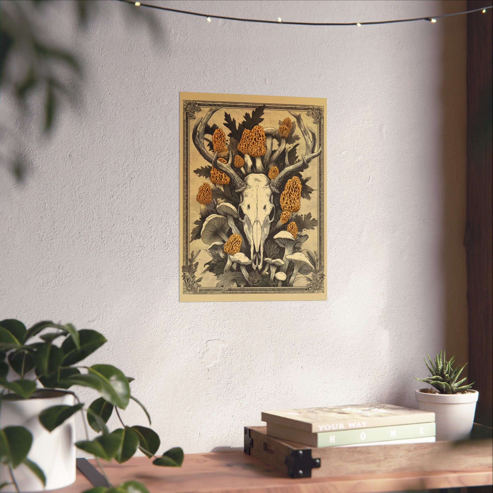 “Forest Rebirth” Morel Skull Art Print | Native Morels™