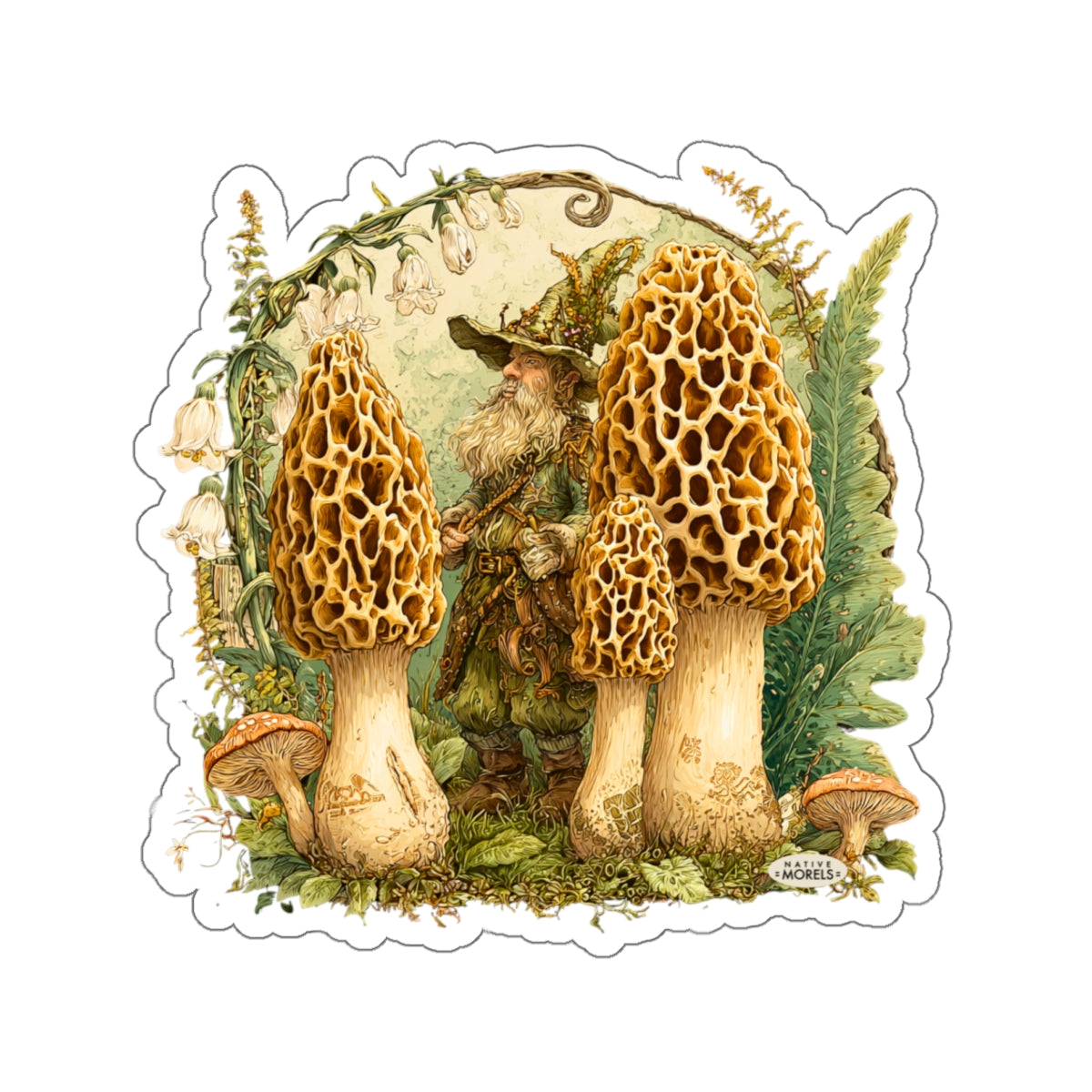 Gnome & Morels Mystical Forest Die-Cut Decal
